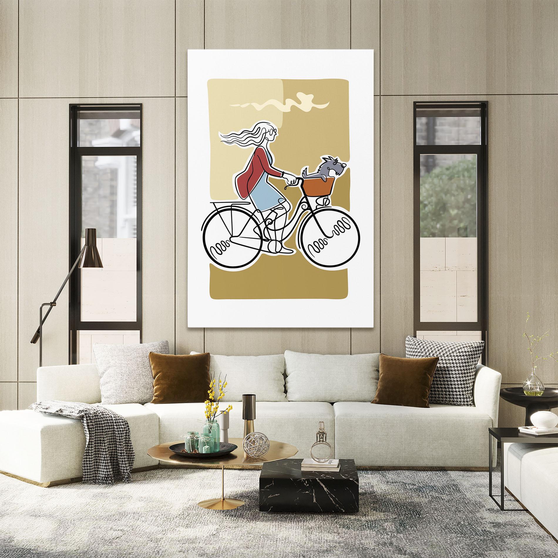 Leinwandbild Dog On Bike mockup 2