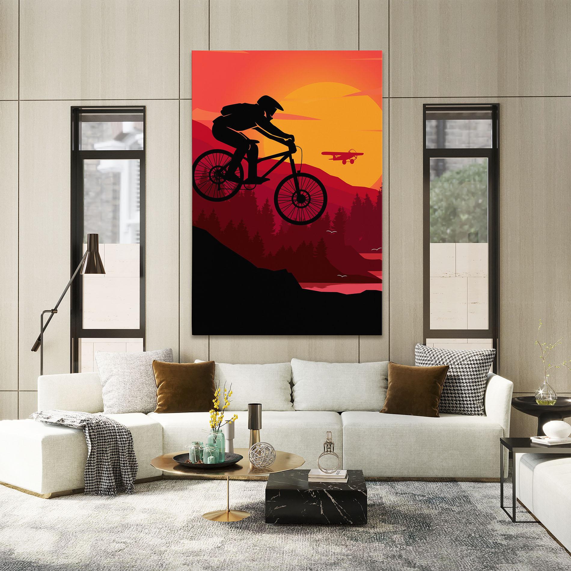 Leinwandbild Mountain Bike Sunset mockup 2