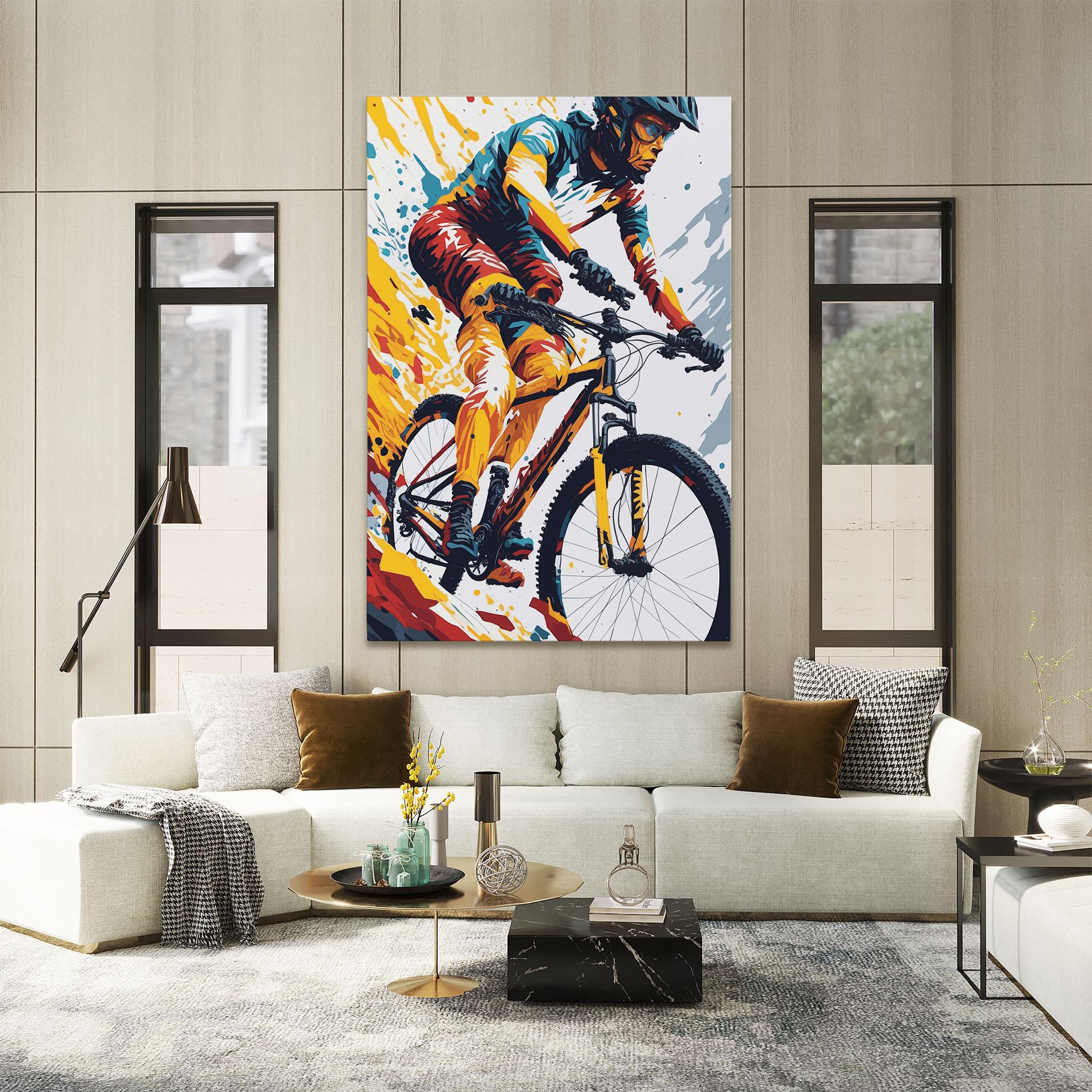 Leinwandbild Yellow Bike Art mockup 2