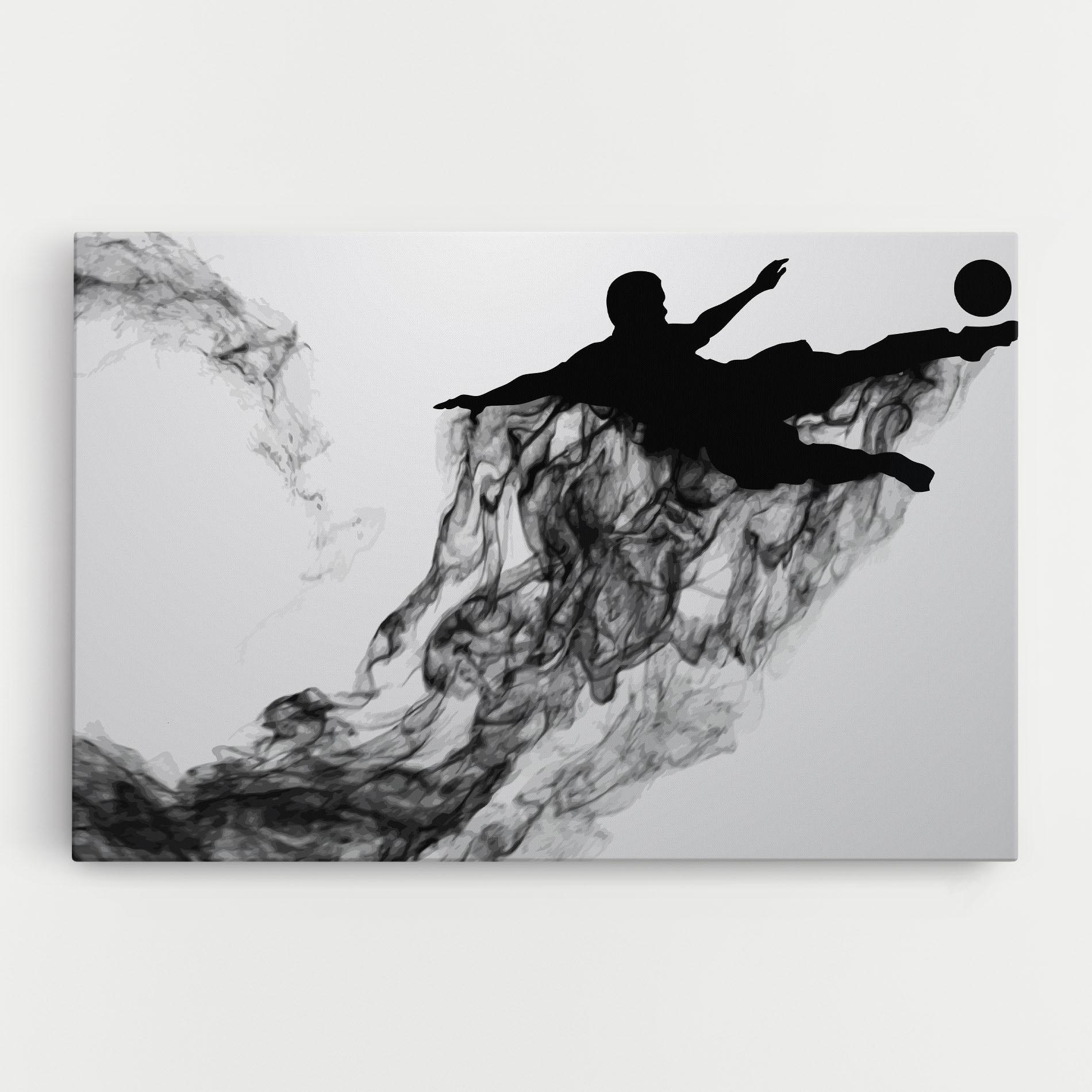 Leinwandbild Black Smoke Football mockup 0