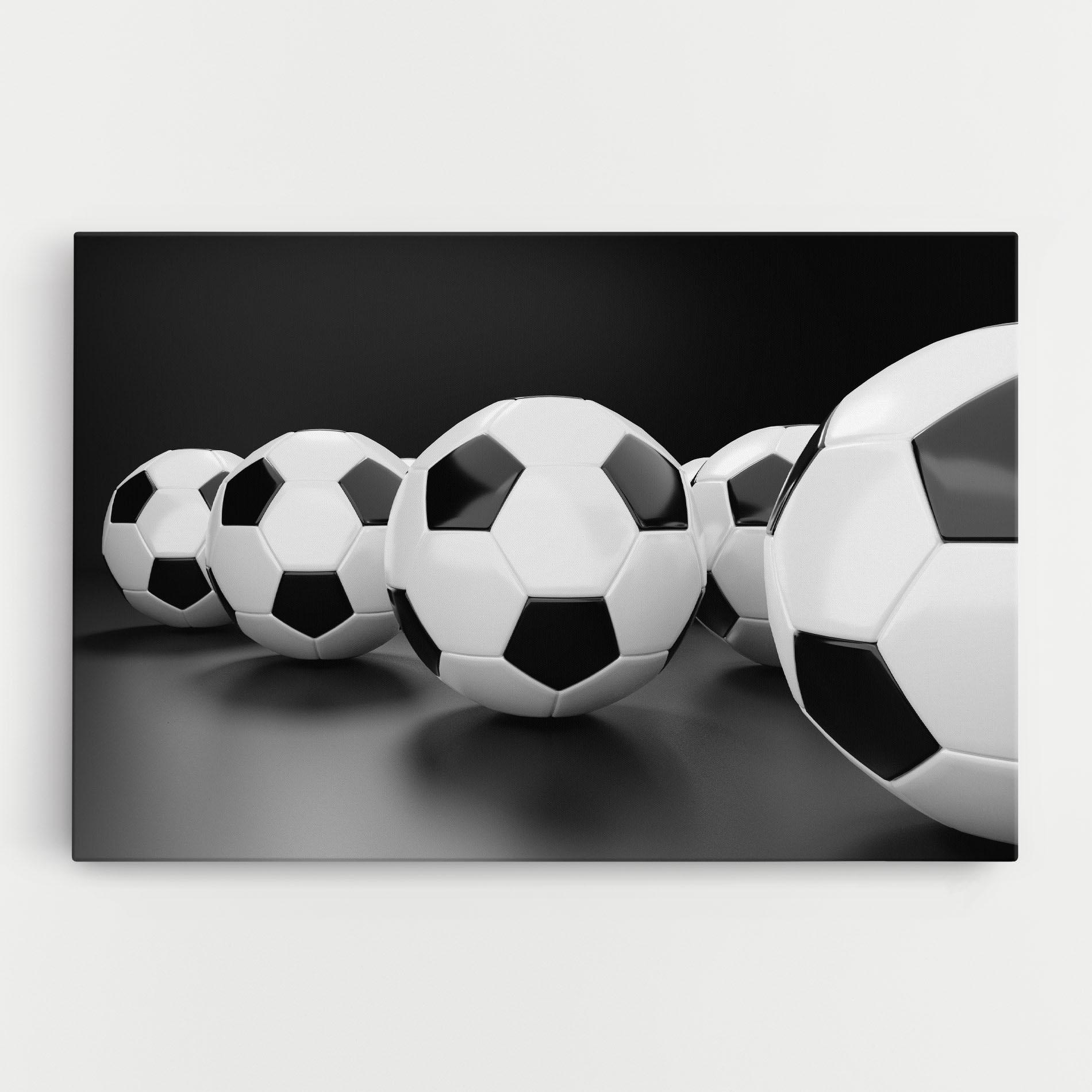 Leinwandbild Black White Football mockup 0