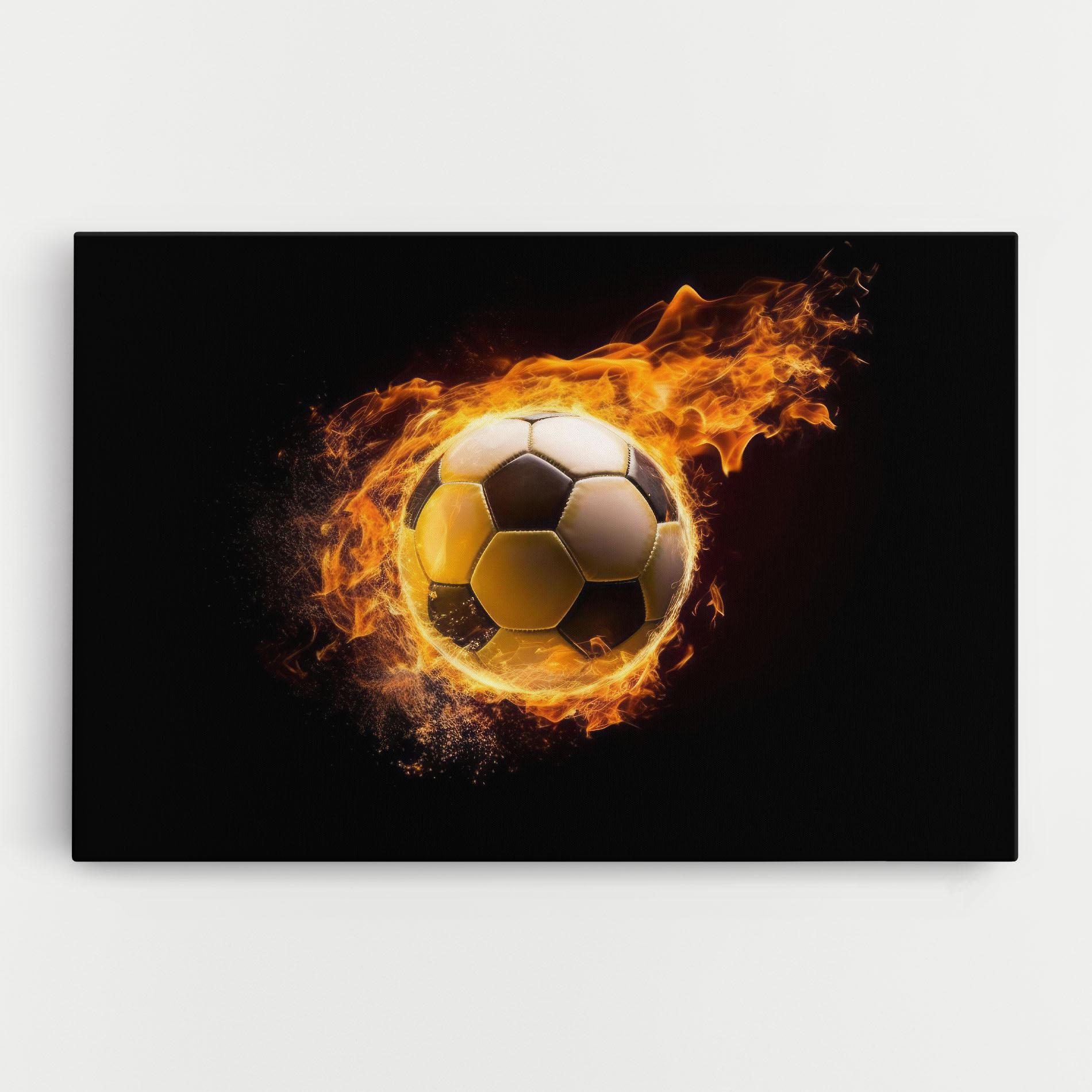 Leinwandbild Fire Football mockup 0