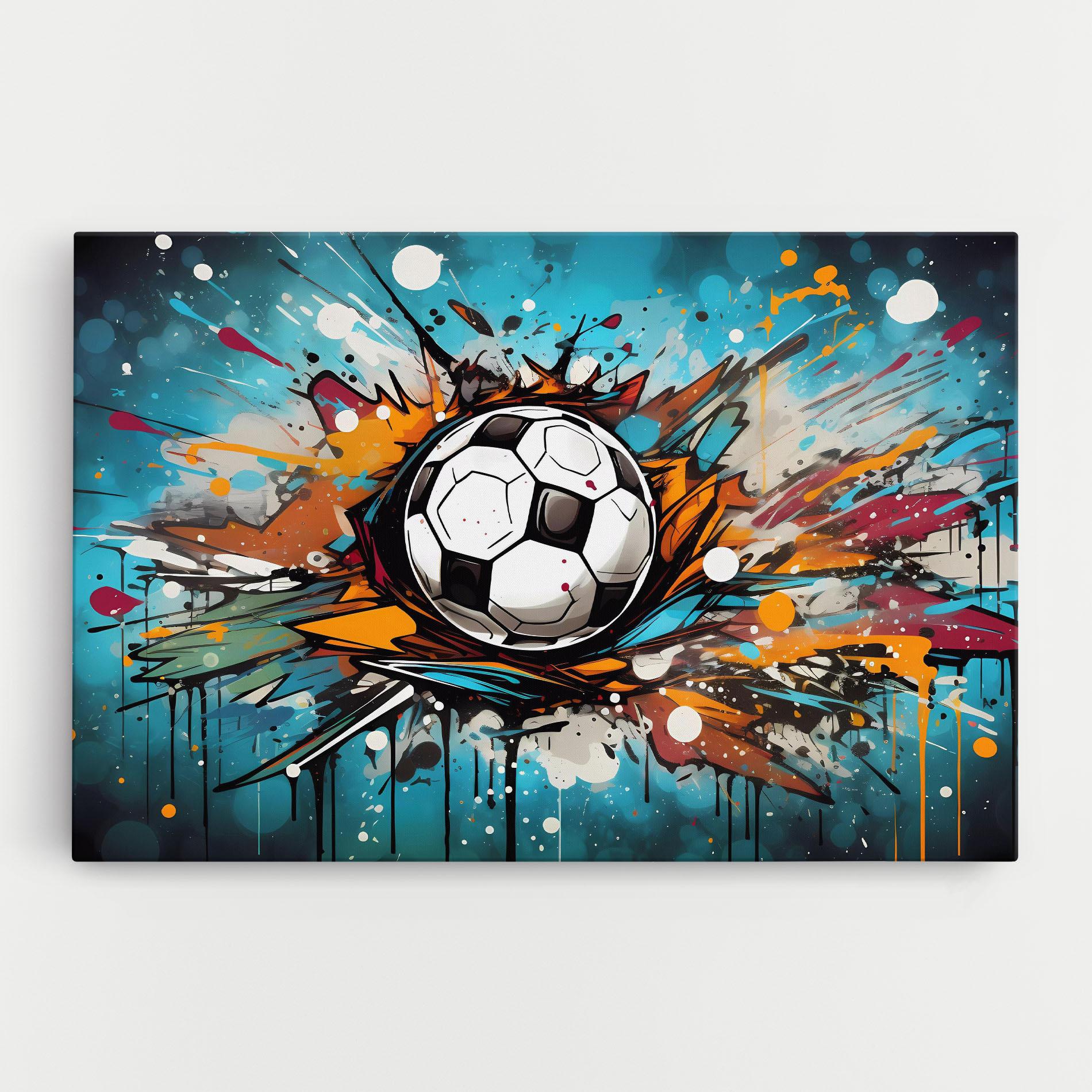 Leinwandbild Football Graffiti Style mockup 0