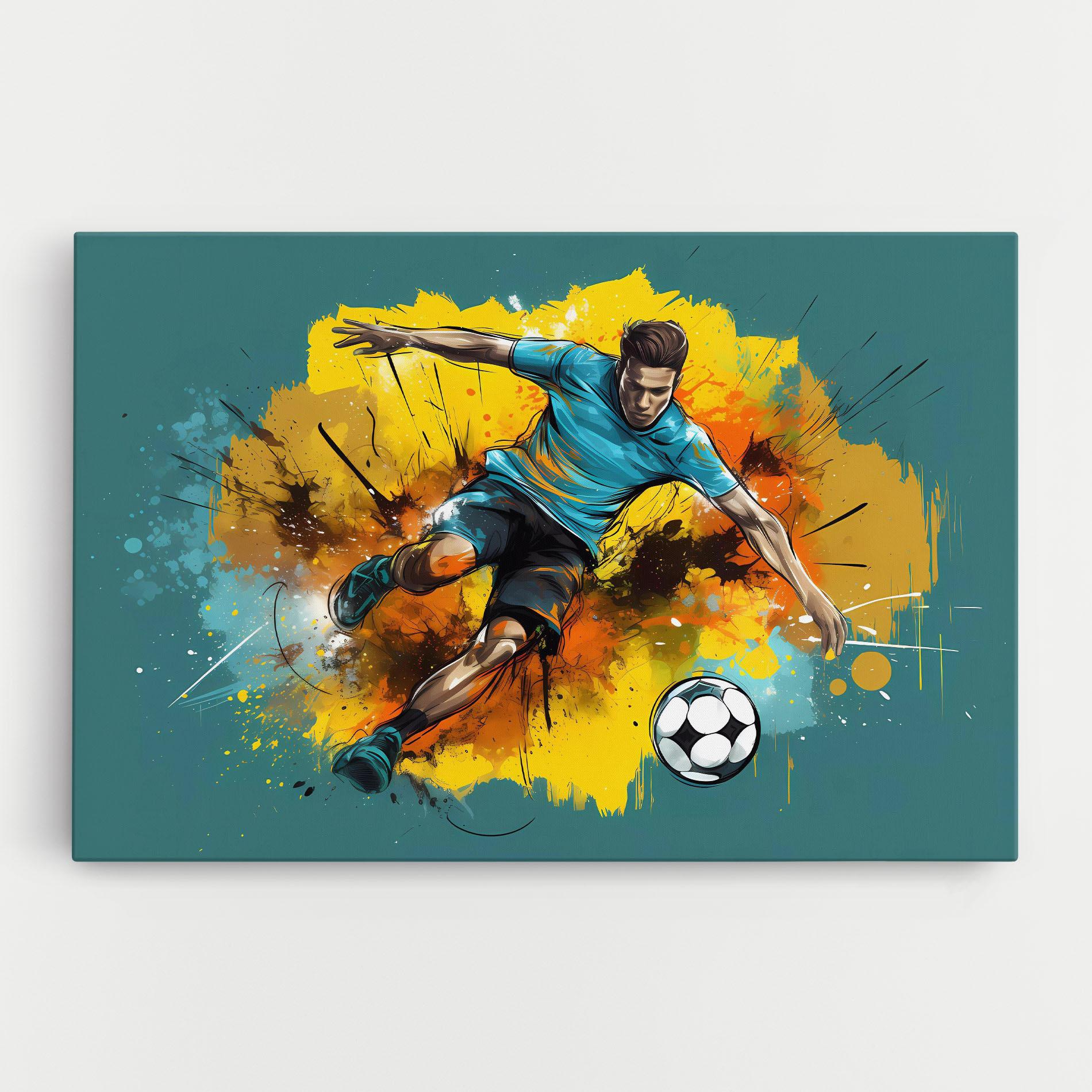 Leinwandbild Football Player Painting mockup 0