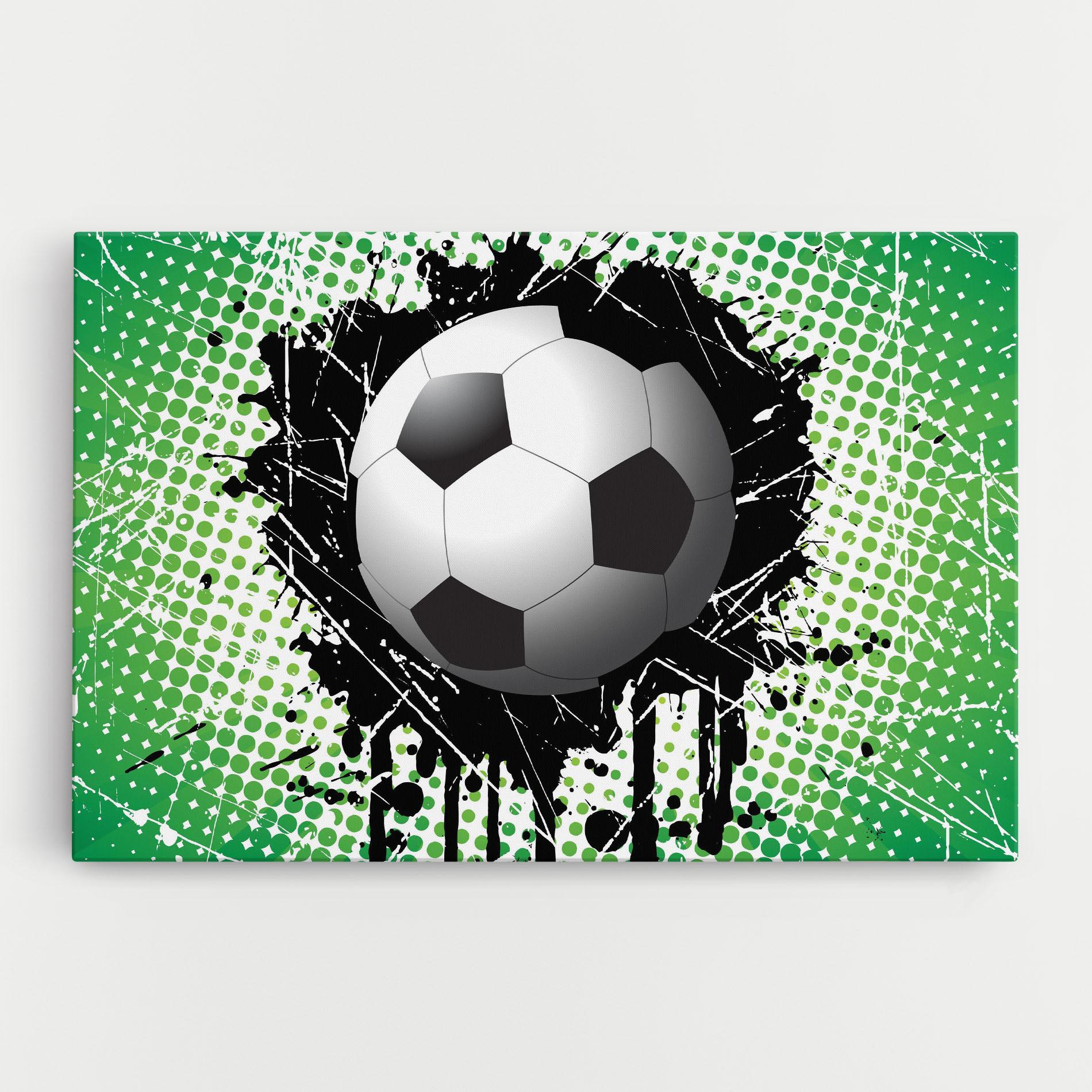 Leinwandbild Green Black Football mockup 0