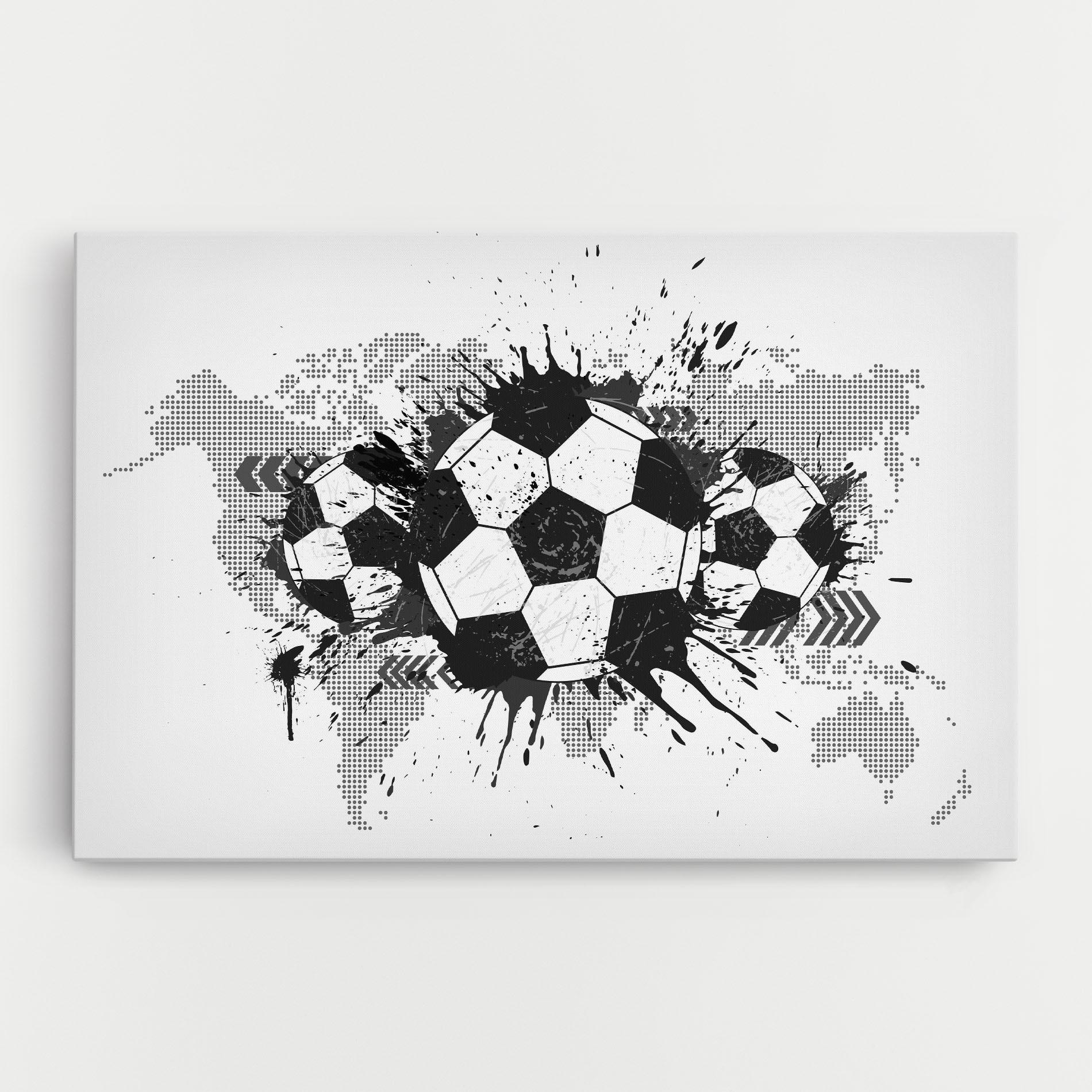Leinwandbild Grey Foodball mockup 0