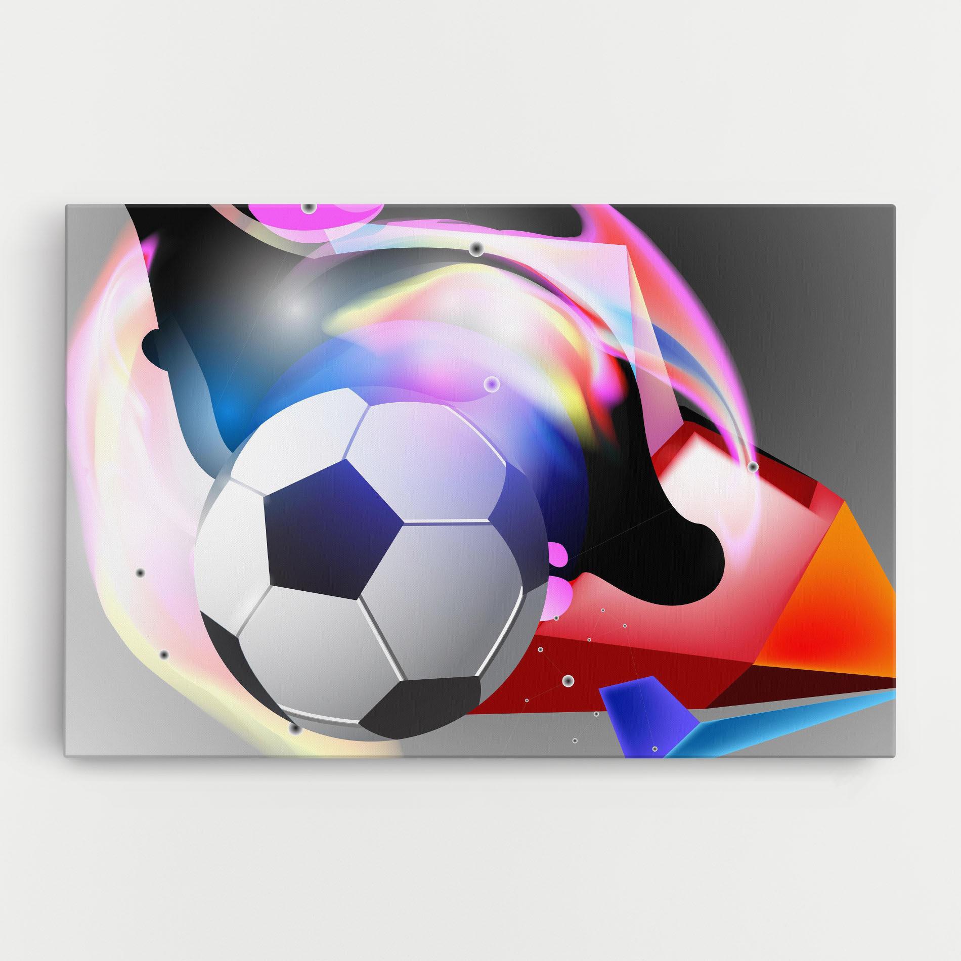 Leinwandbild Pink Blue Football Art mockup 0