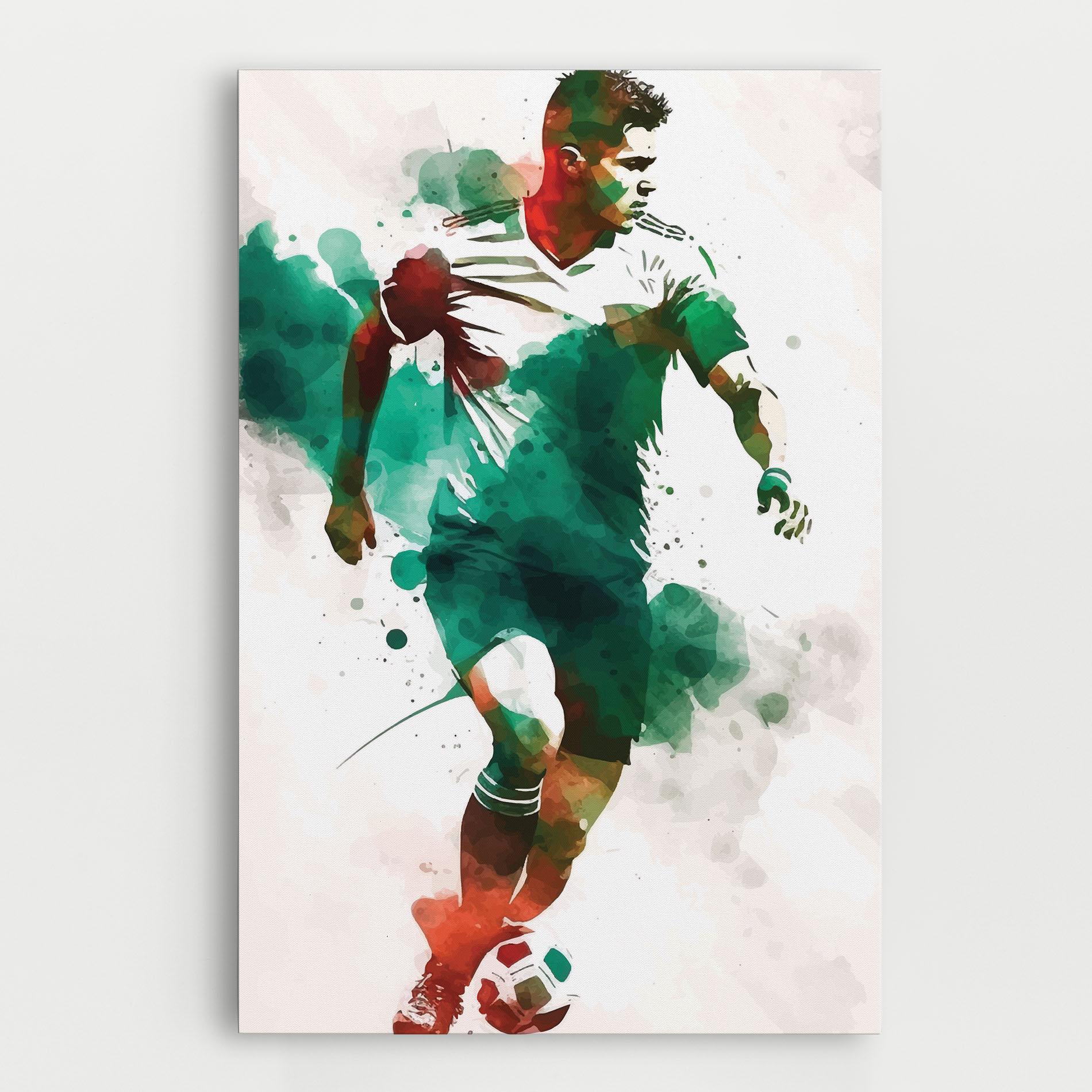 Leinwandbild Green Football mockup 0