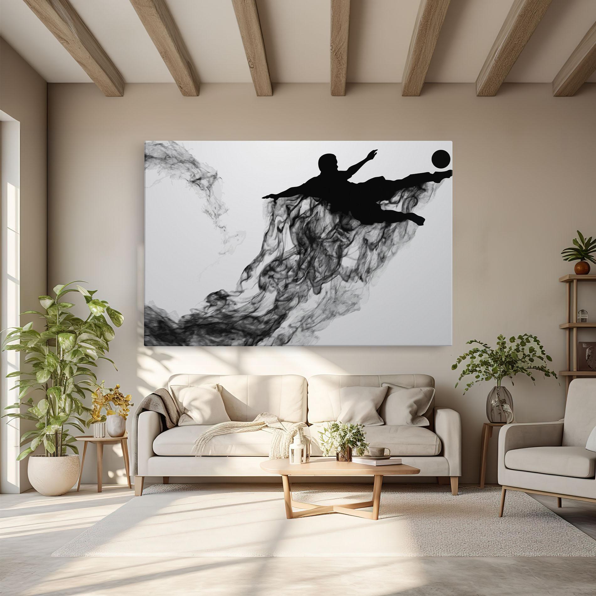 Leinwandbild Black Smoke Football mockup 6