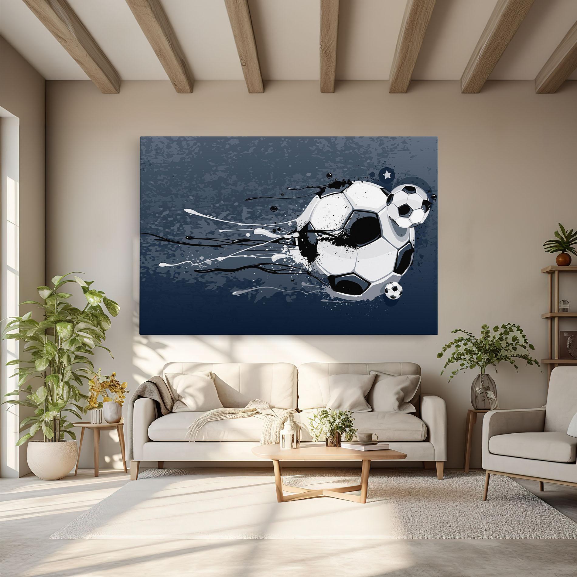 Leinwandbild Blue Football mockup 6