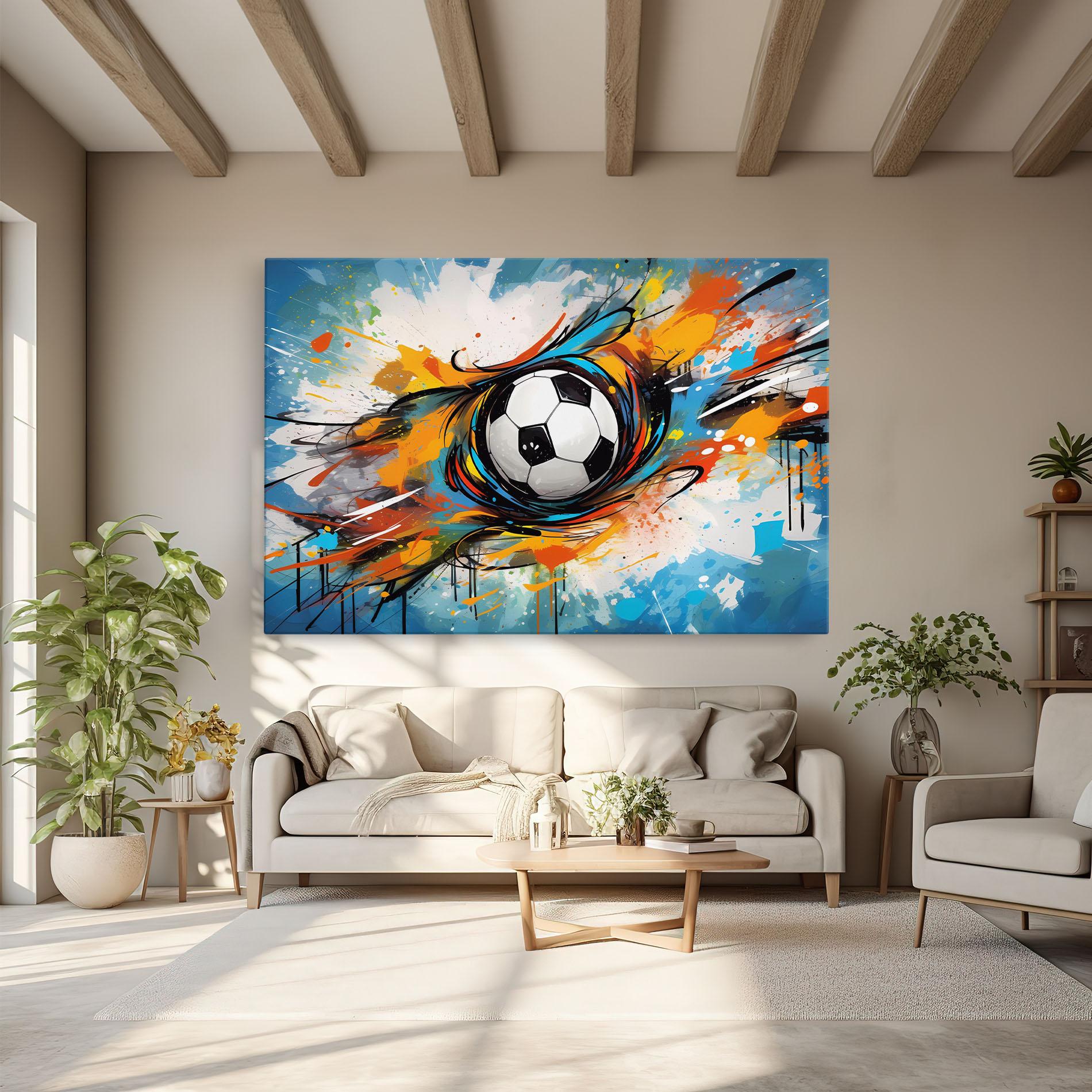 Leinwandbild Football Flight Graffiti mockup 6