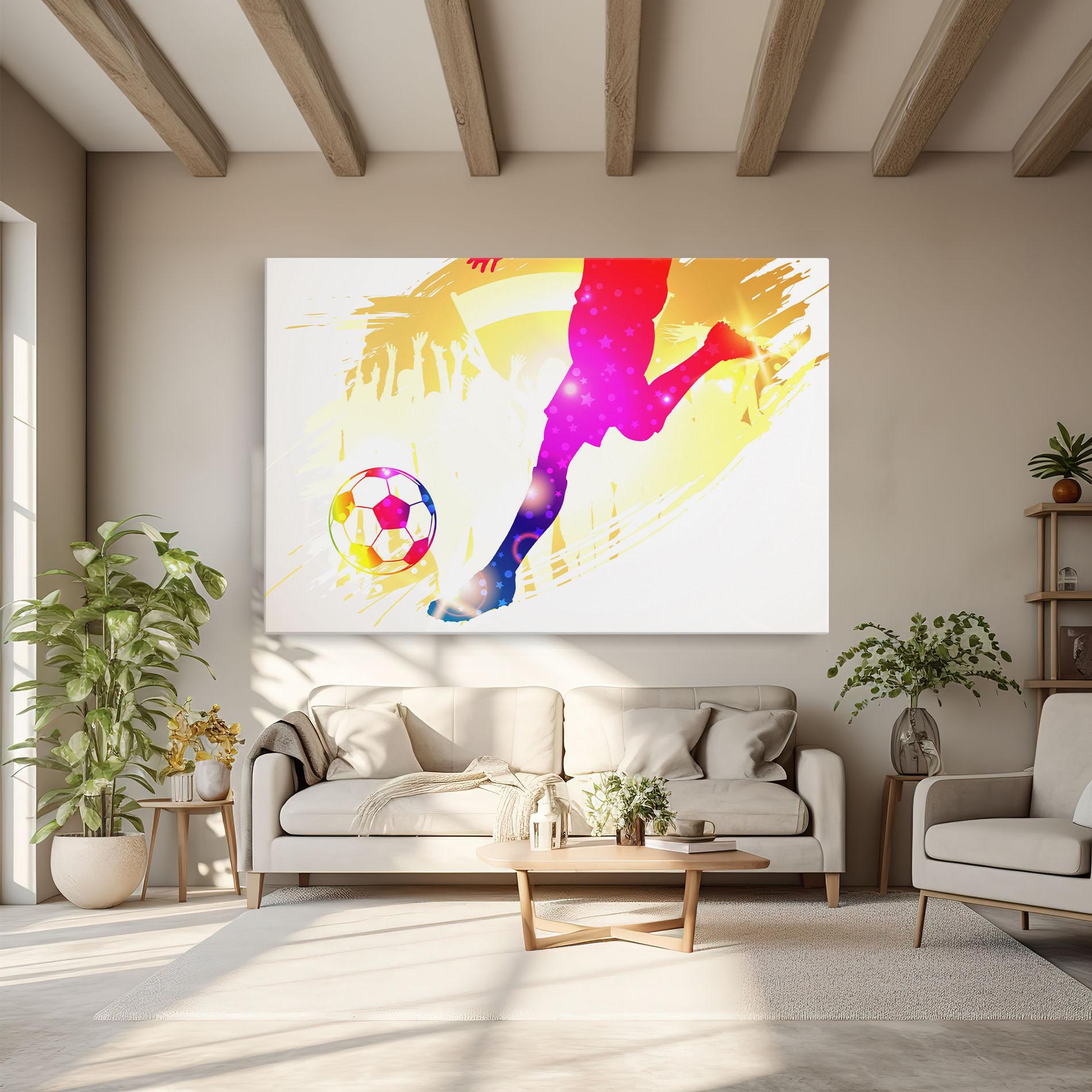 Leinwandbild Football Gold Art mockup 6