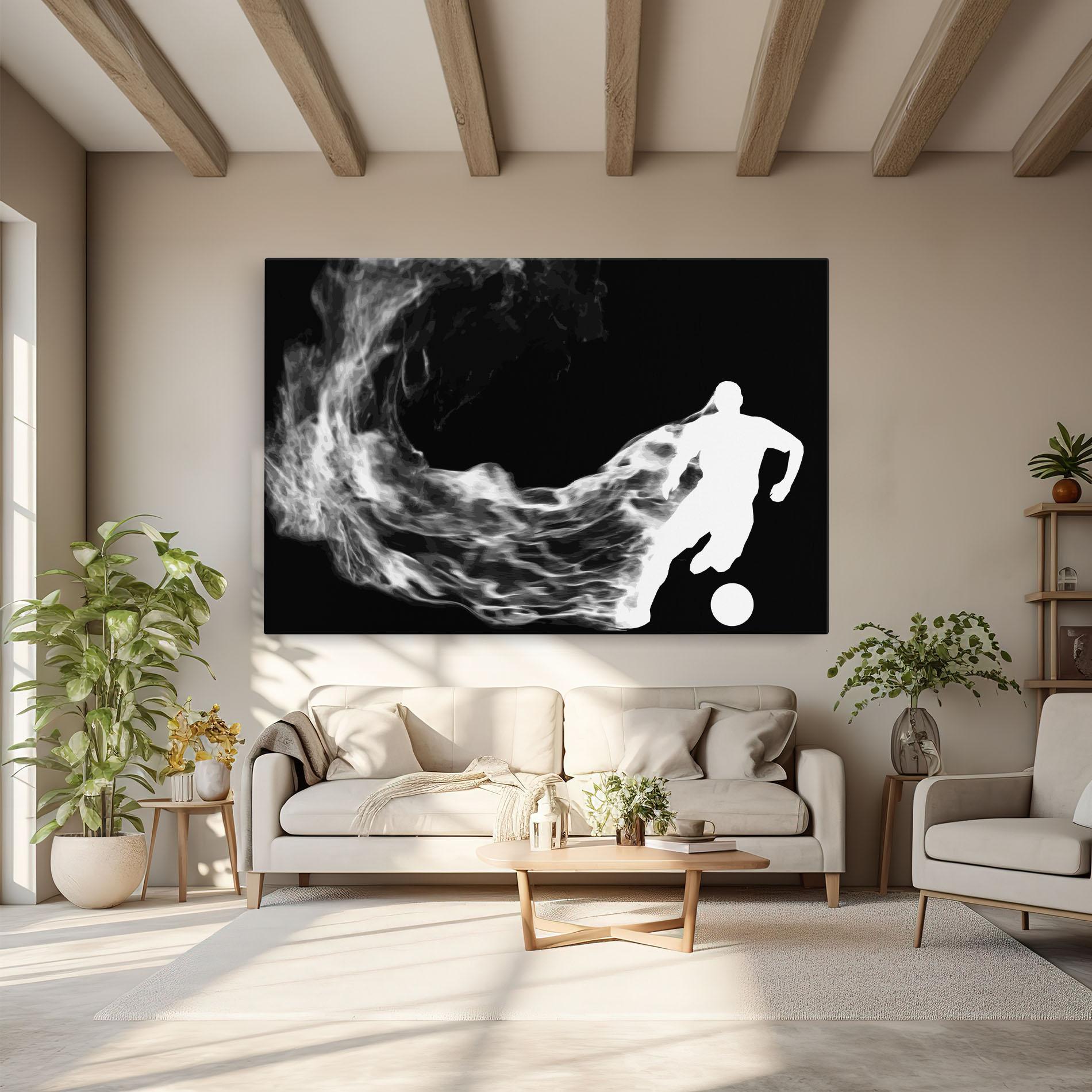 Leinwandbild Football White Smoke mockup 6