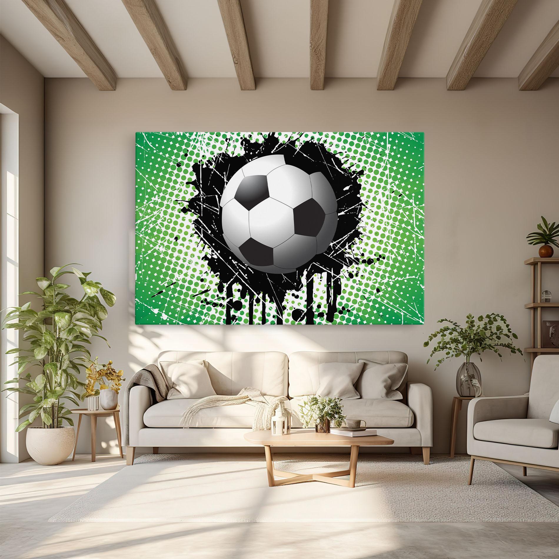 Leinwandbild Green Black Football mockup 6