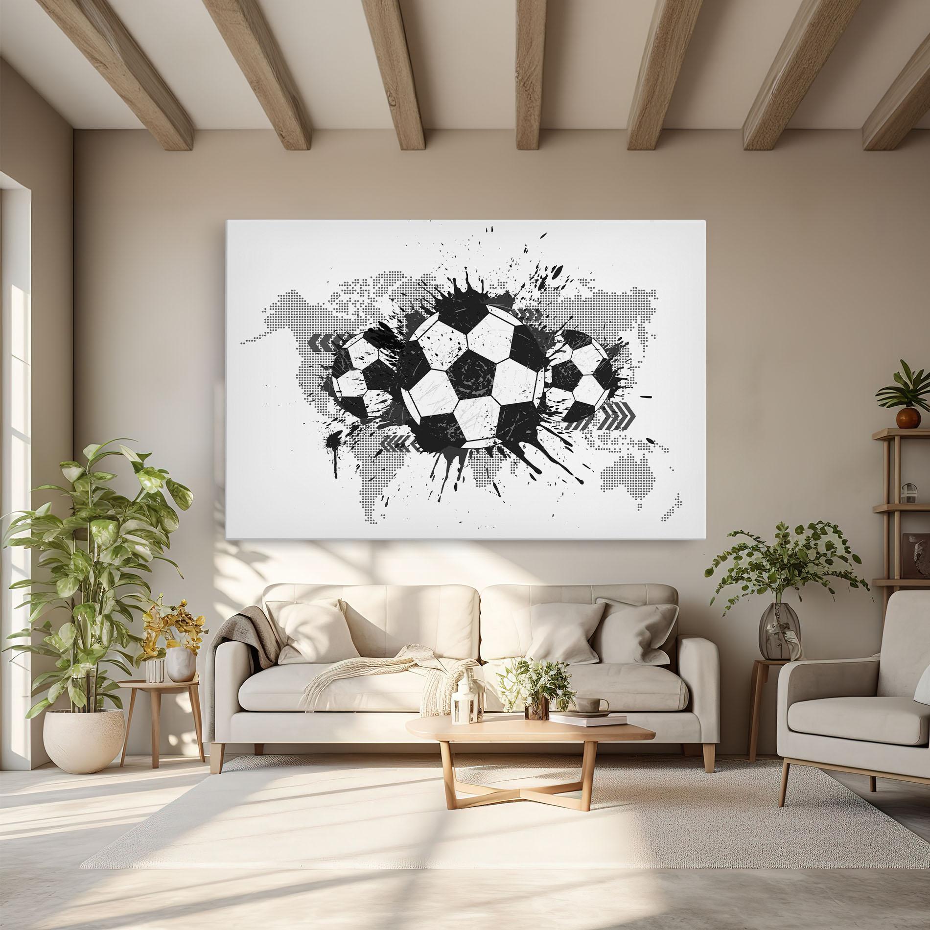 Leinwandbild Grey Foodball mockup 6