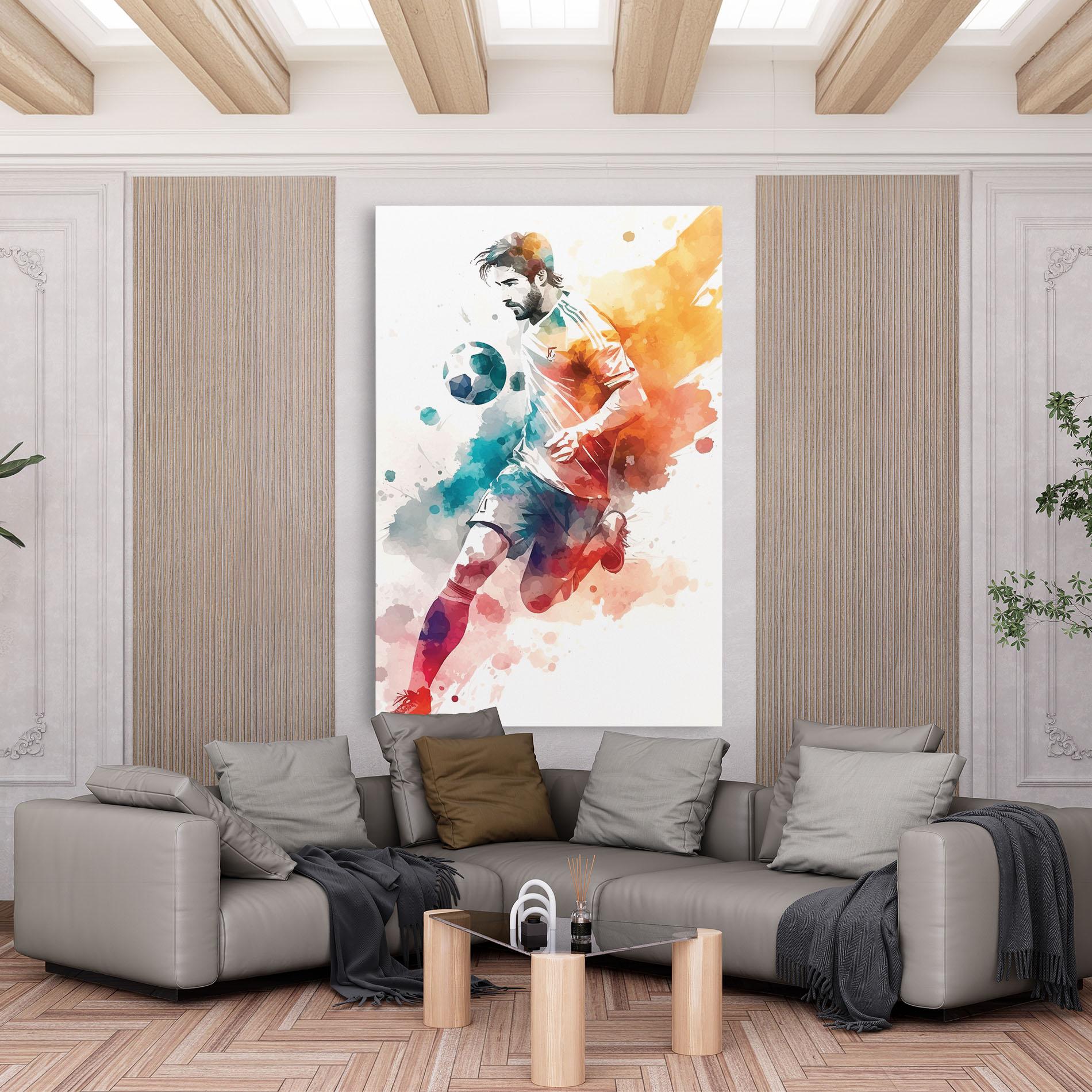 Leinwandbild Football Watercolor mockup 6