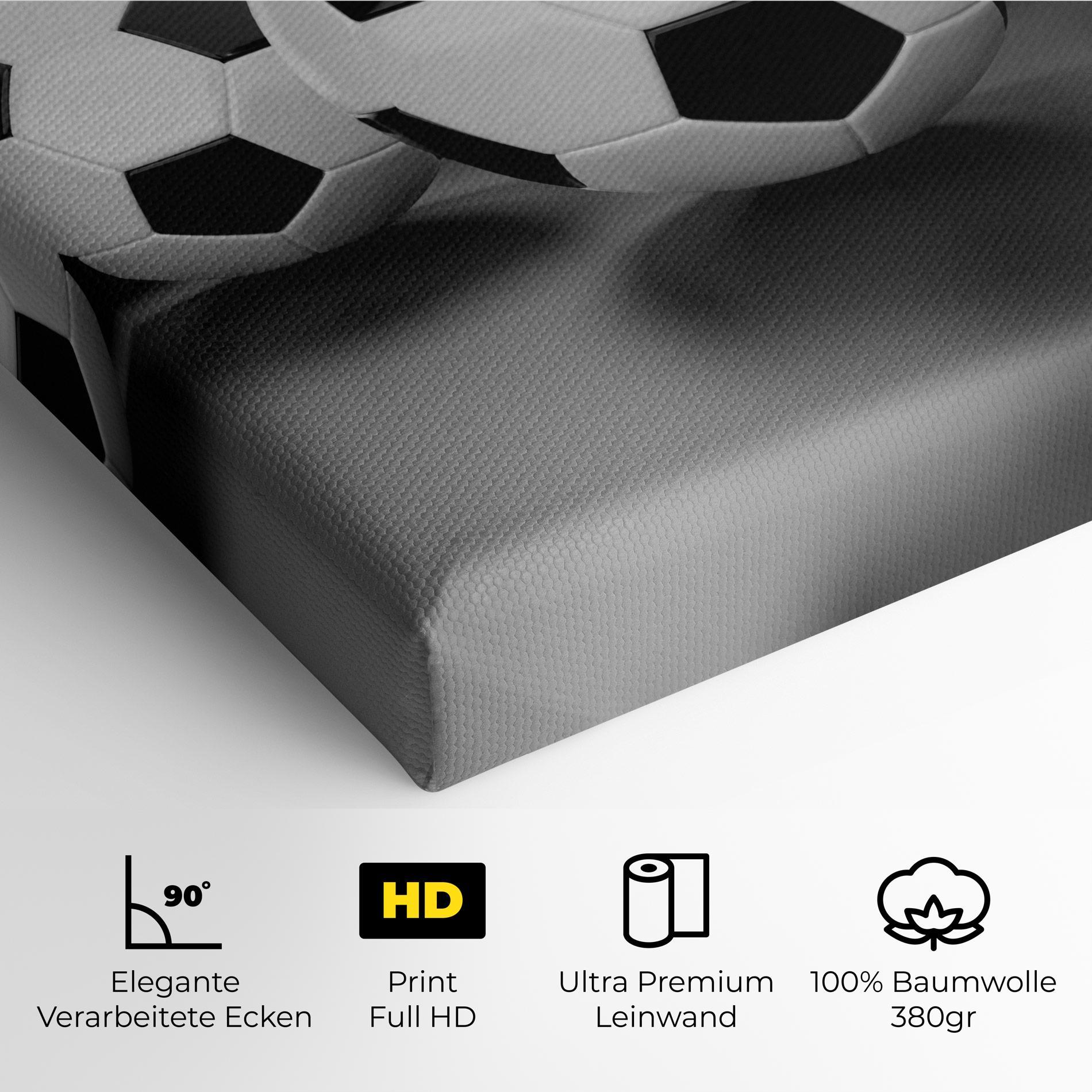 Leinwandbild Black White Football mockup 4