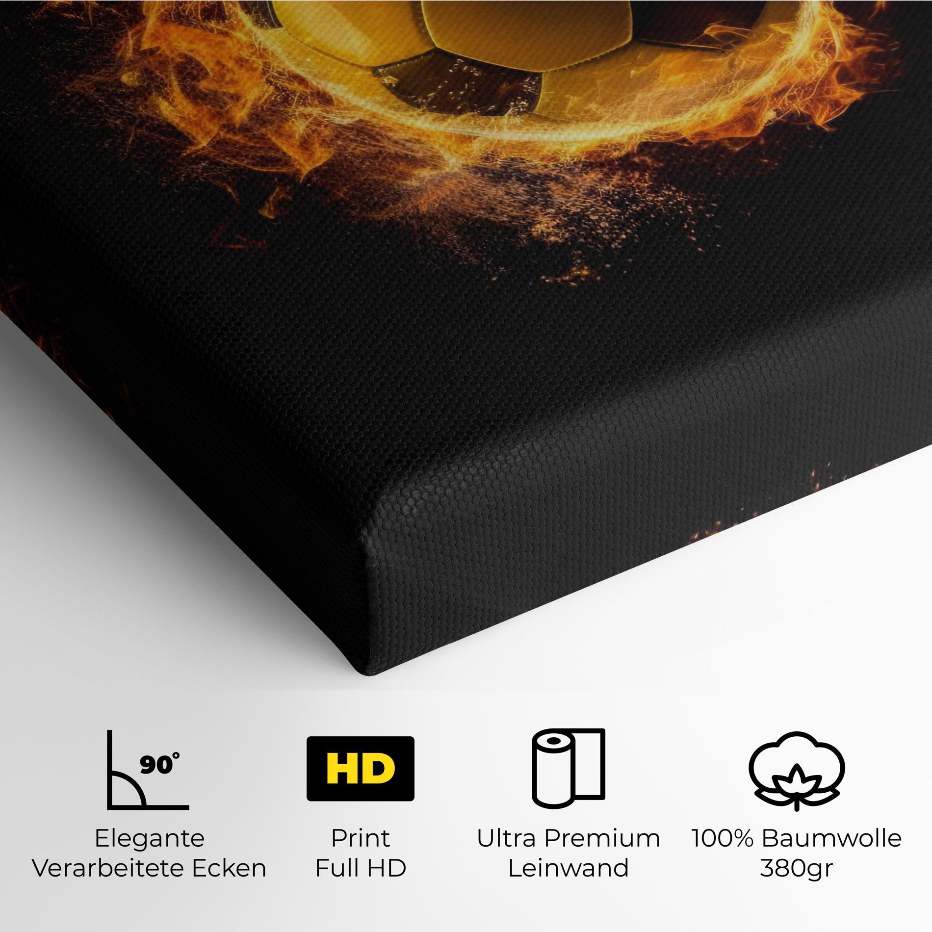 Leinwandbild Fire Football mockup 4