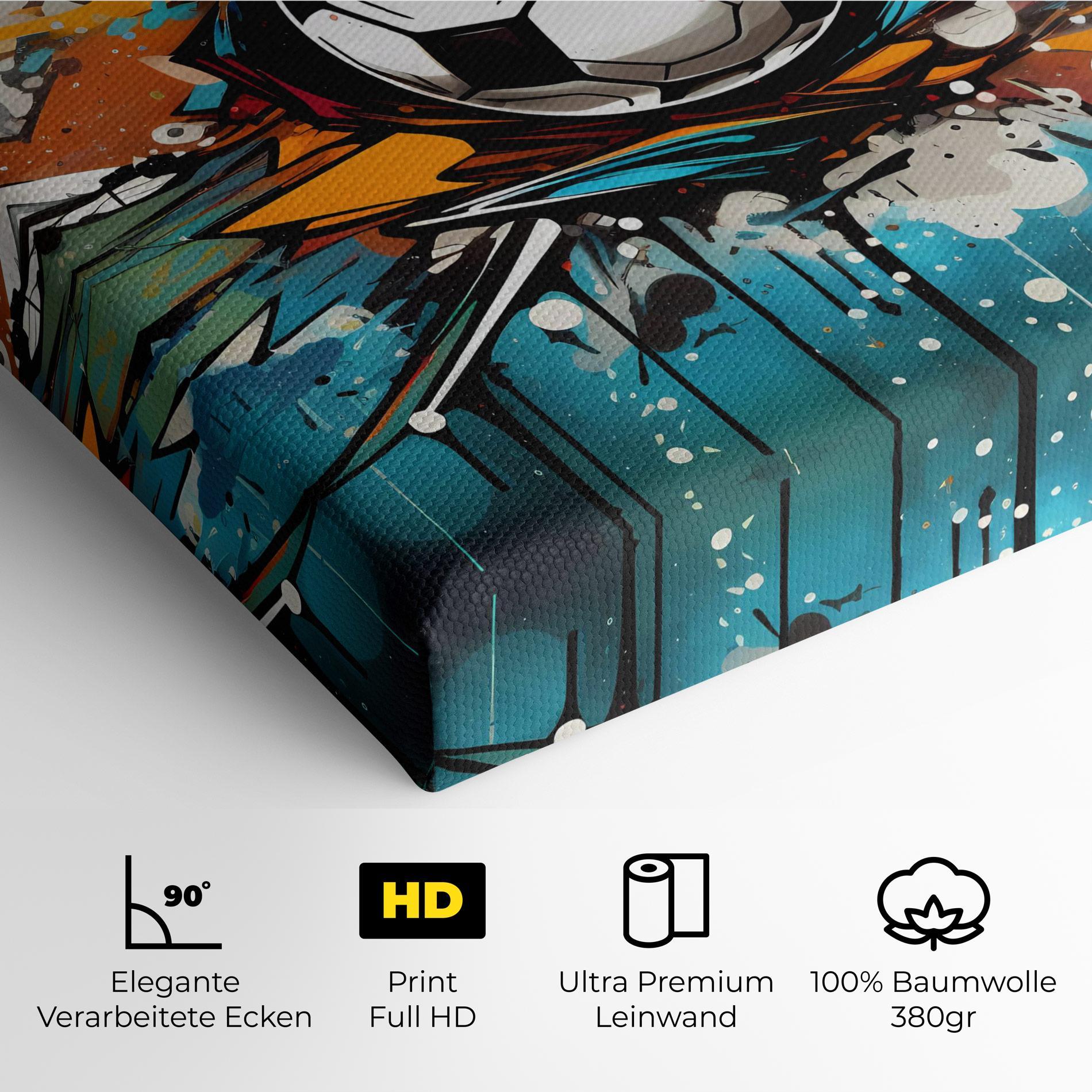 Leinwandbild Football Graffiti Style mockup 4