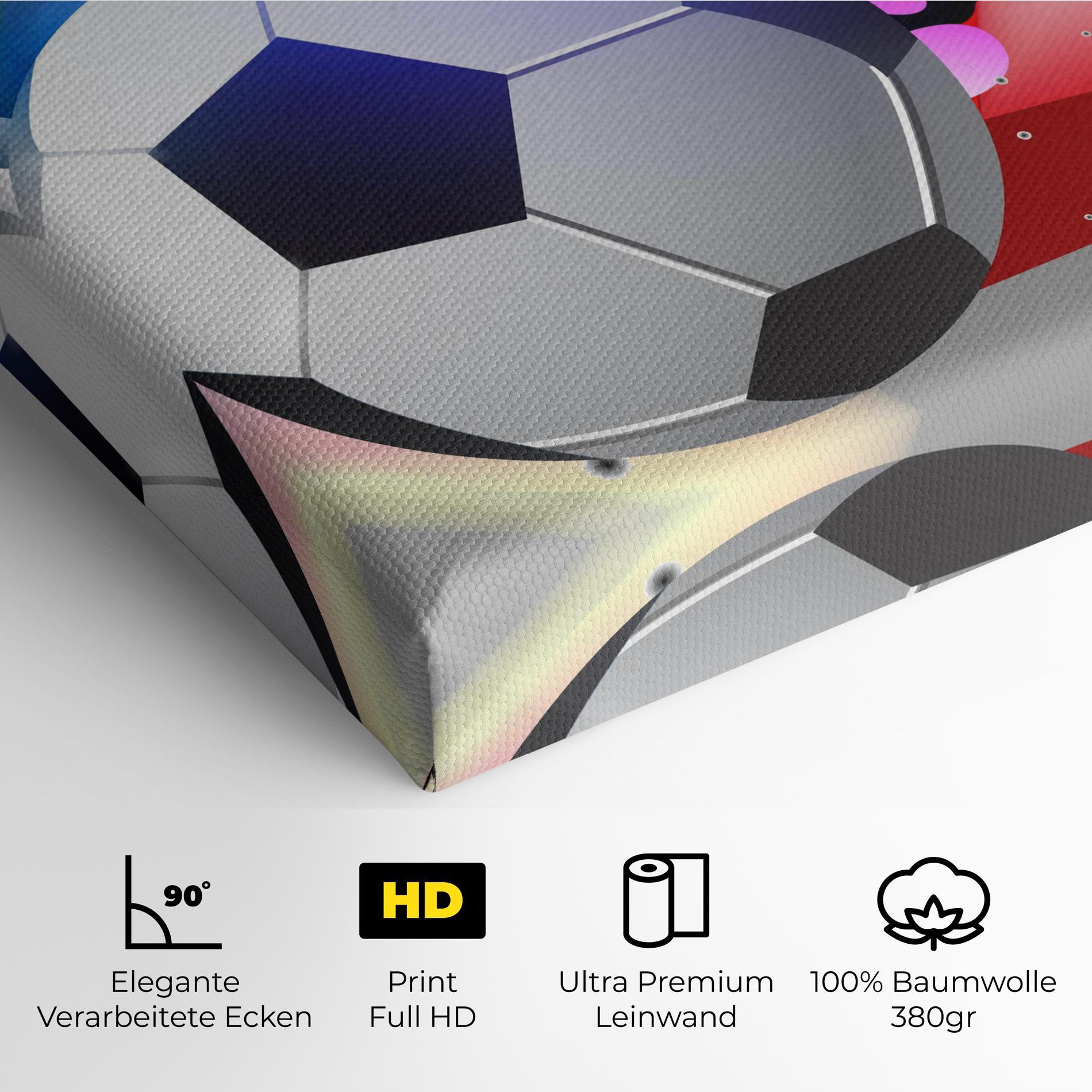 Leinwandbild Pink Blue Football Art mockup 4