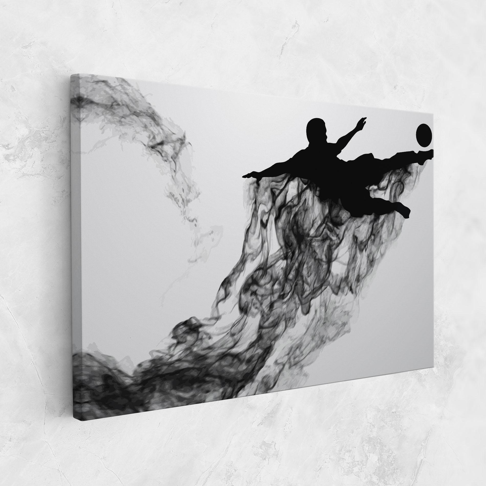 Leinwandbild Black Smoke Football mockup 1