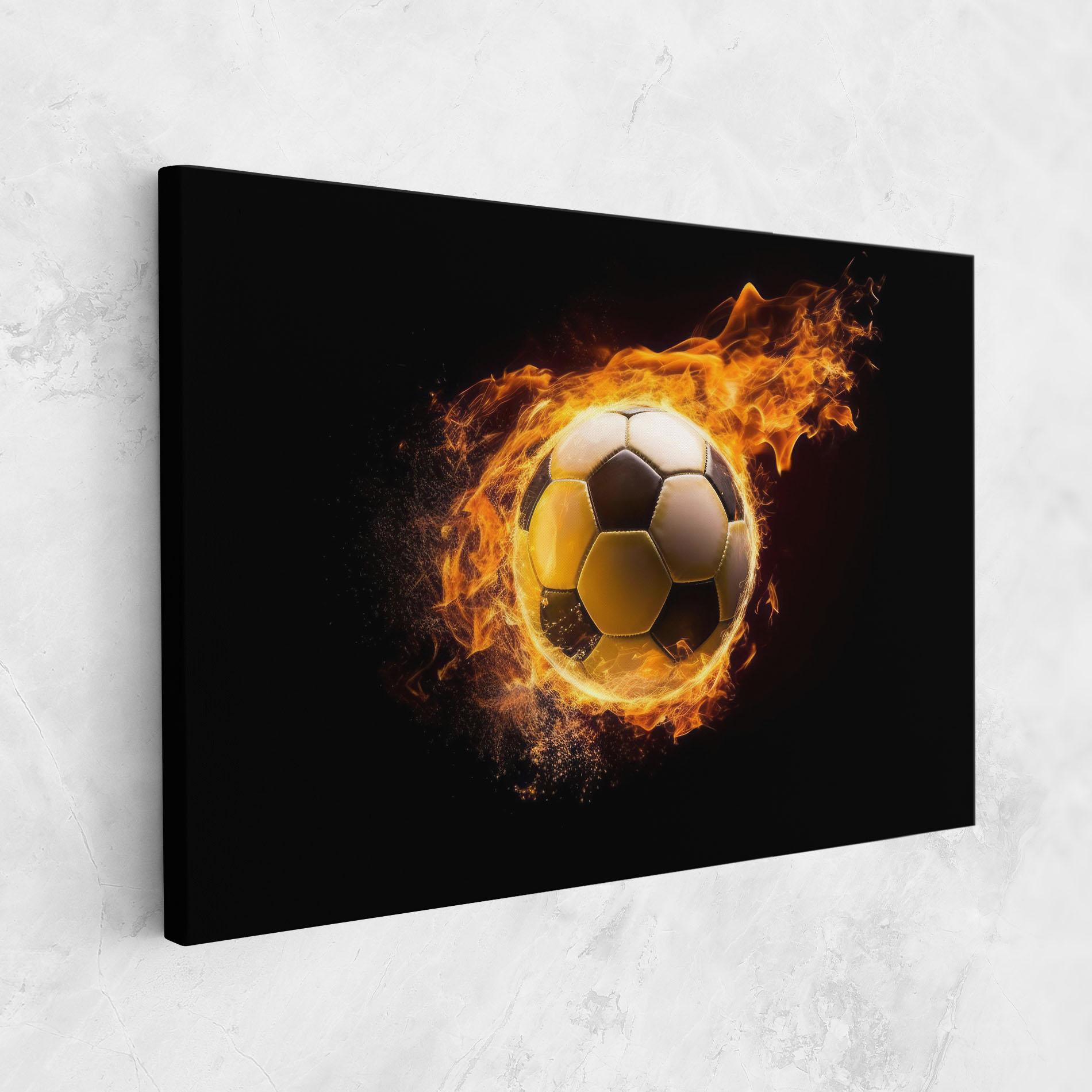 Leinwandbild Fire Football mockup 1