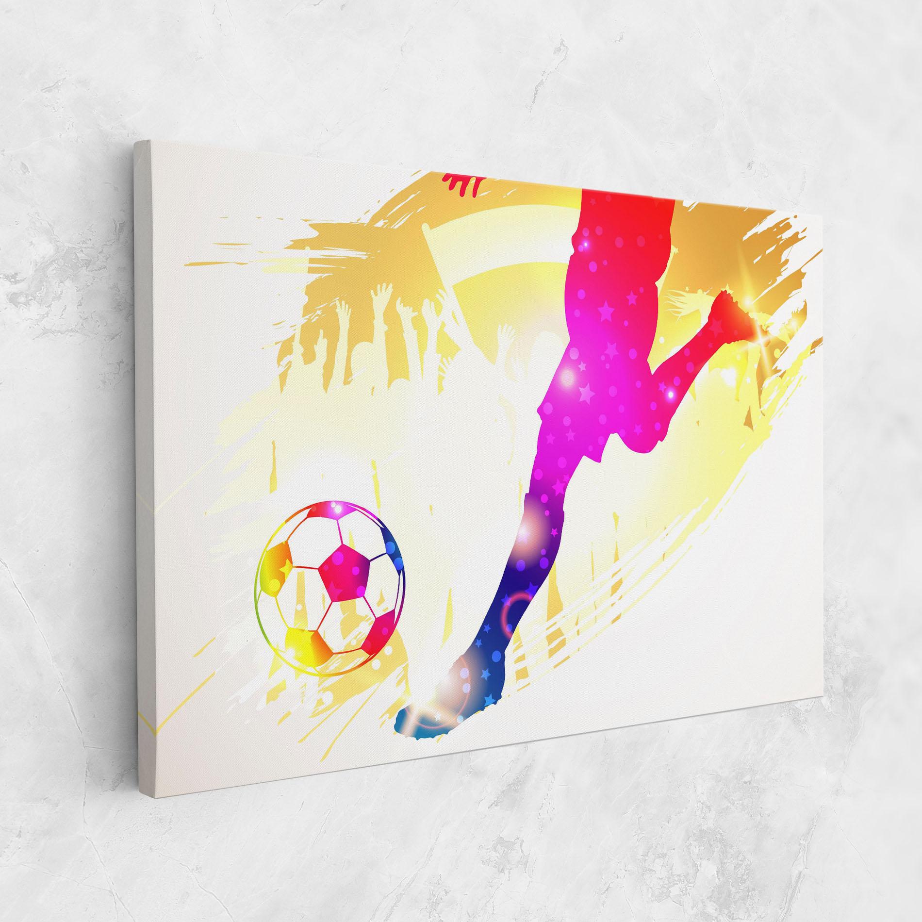 Leinwandbild Football Gold Art mockup 1