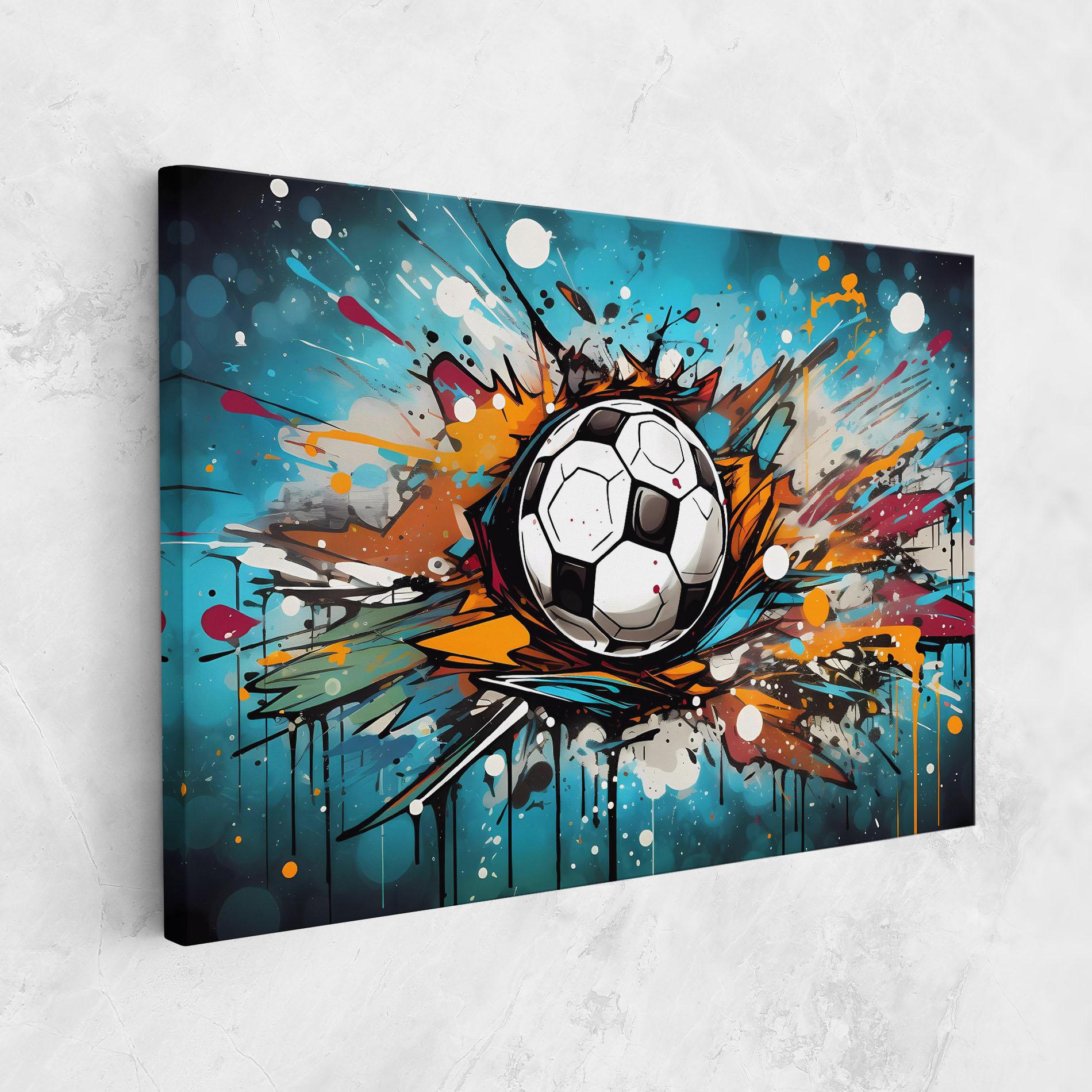 Leinwandbild Football Graffiti Style mockup 1