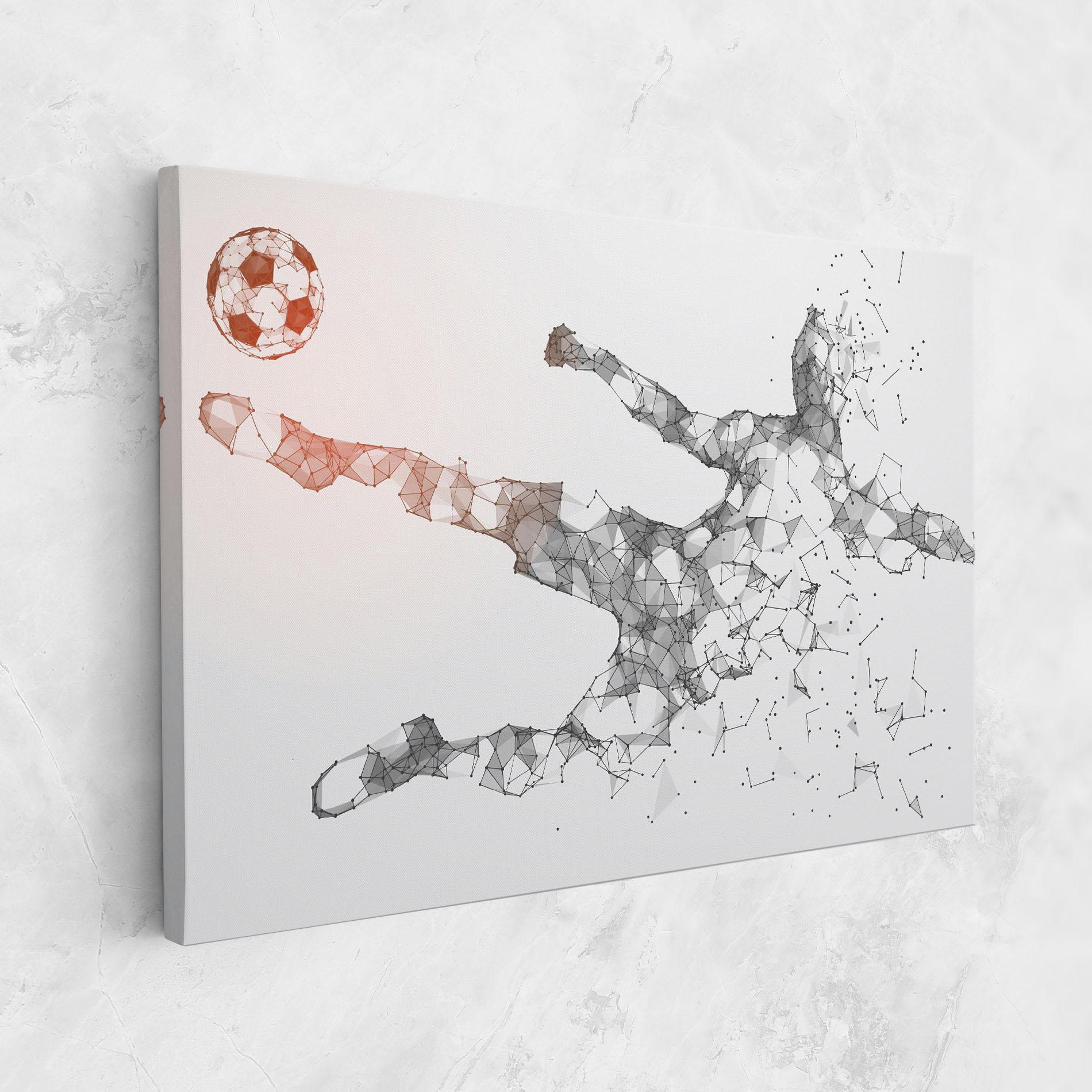 Leinwandbild Football Orange Ball mockup 1