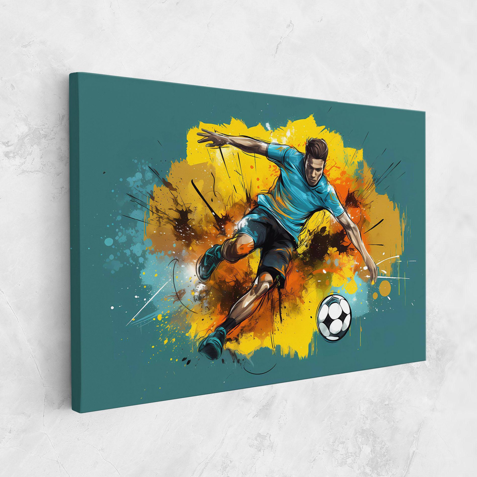 Leinwandbild Football Player Painting mockup 1