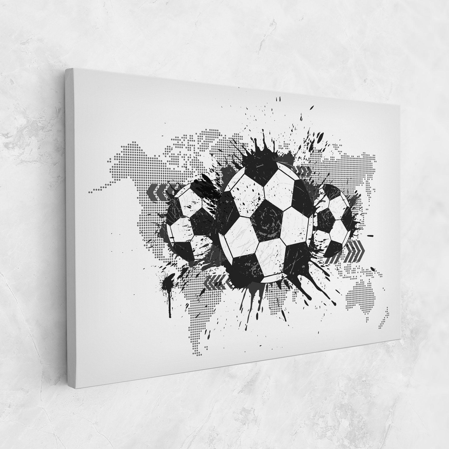Leinwandbild Grey Foodball mockup 1