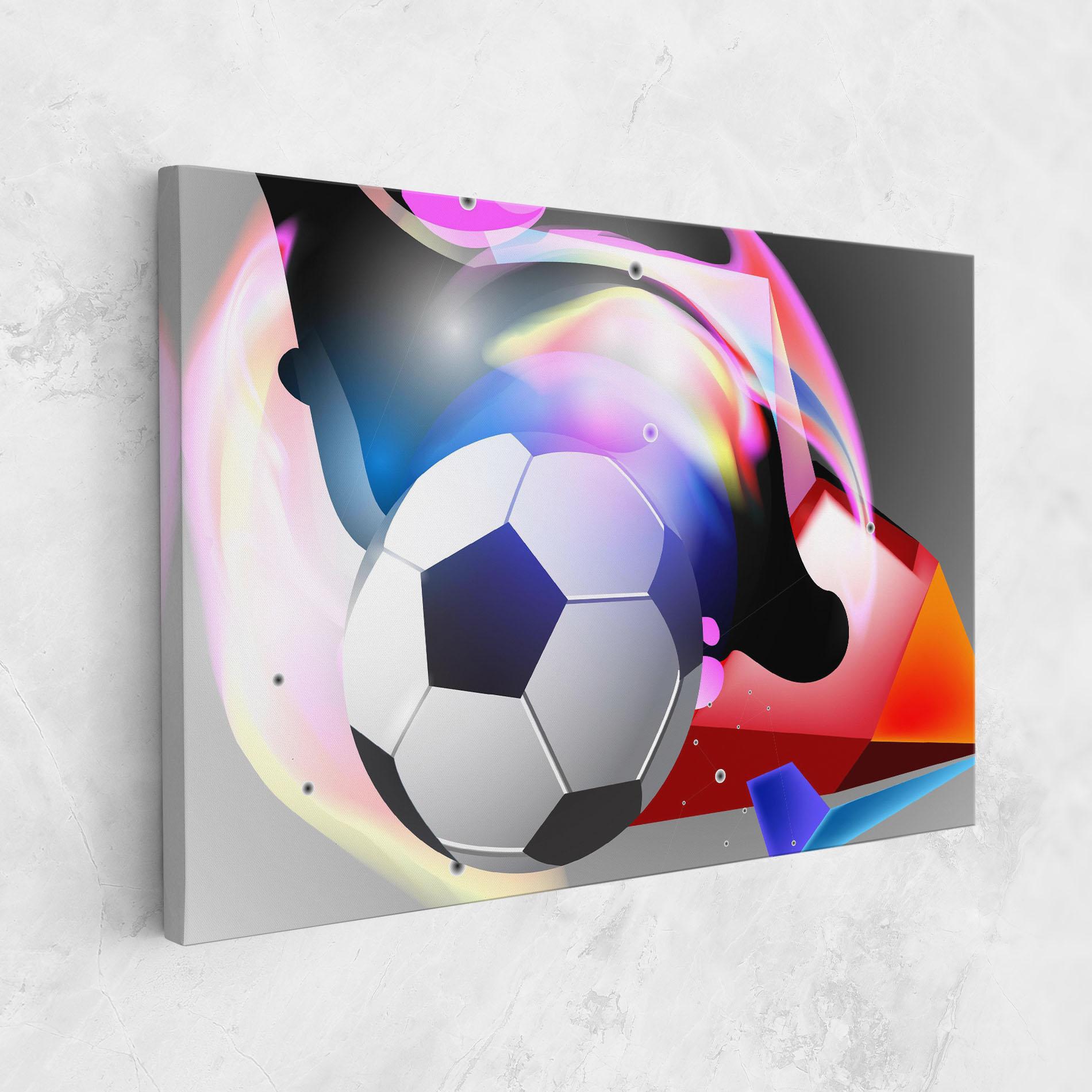 Leinwandbild Pink Blue Football Art mockup 1