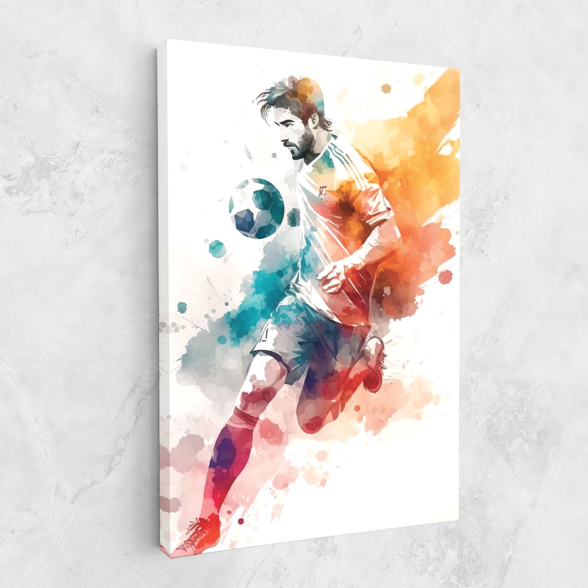 Leinwandbild Football Watercolor mockup 1