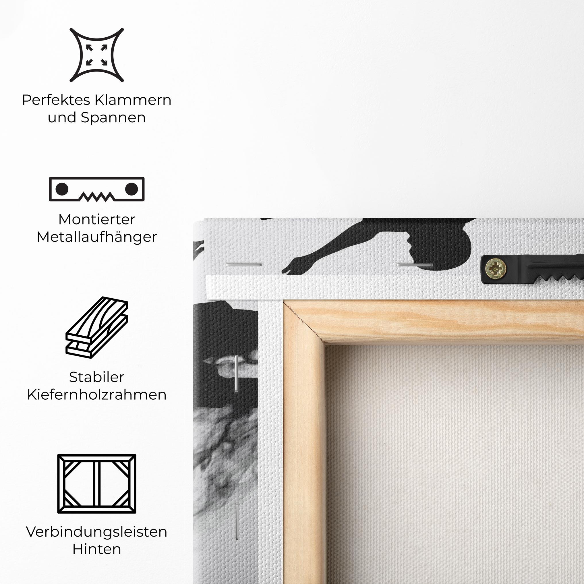 Leinwandbild Black Smoke Football mockup 5