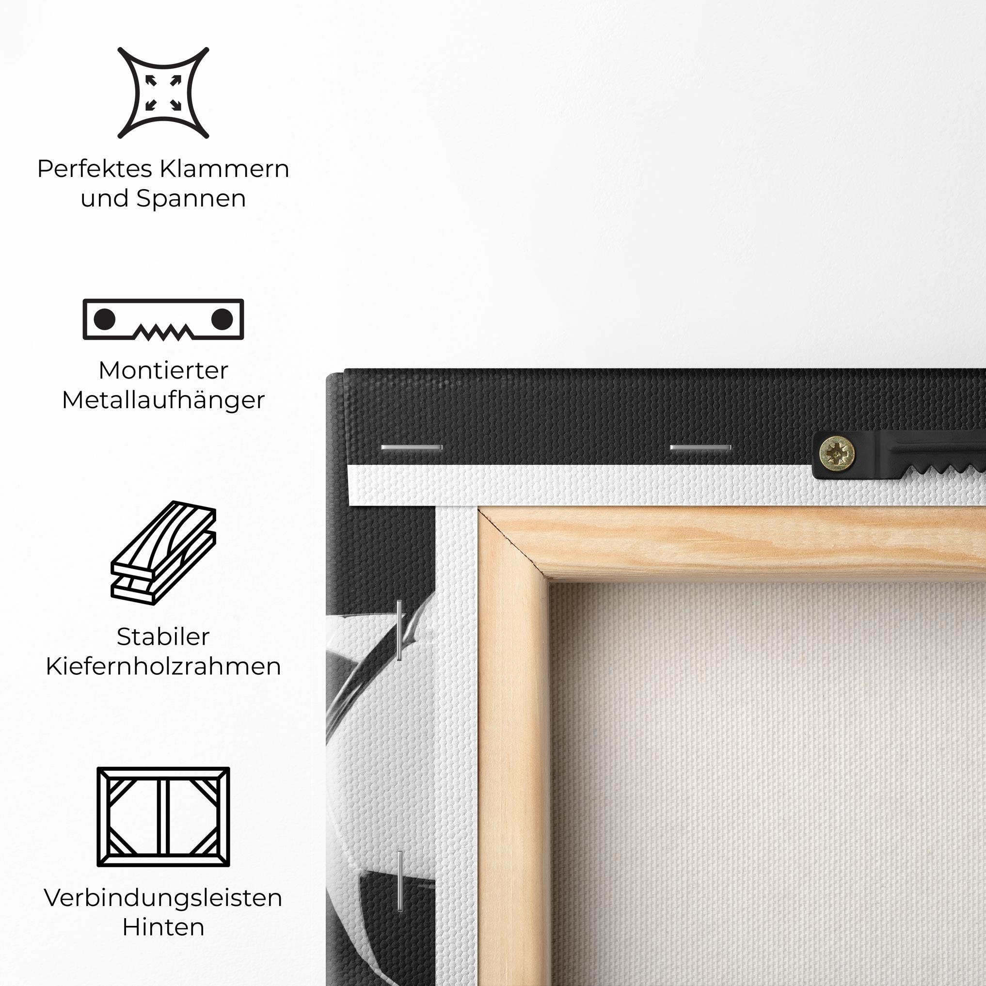 Leinwandbild Black White Football mockup 5