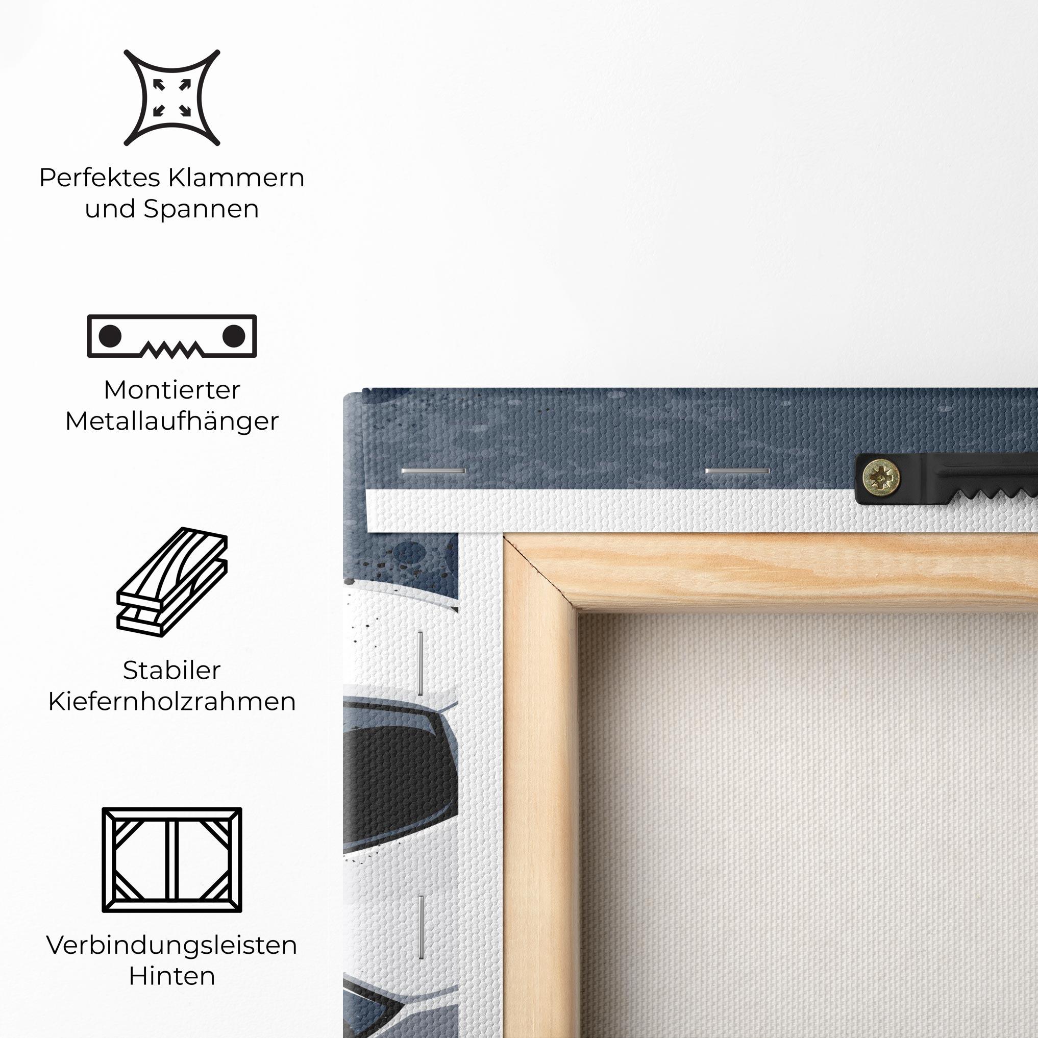 Leinwandbild Blue Football mockup 5