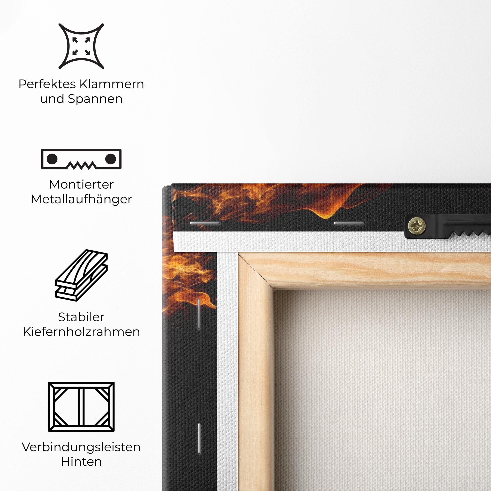 Leinwandbild Fire Football mockup 5