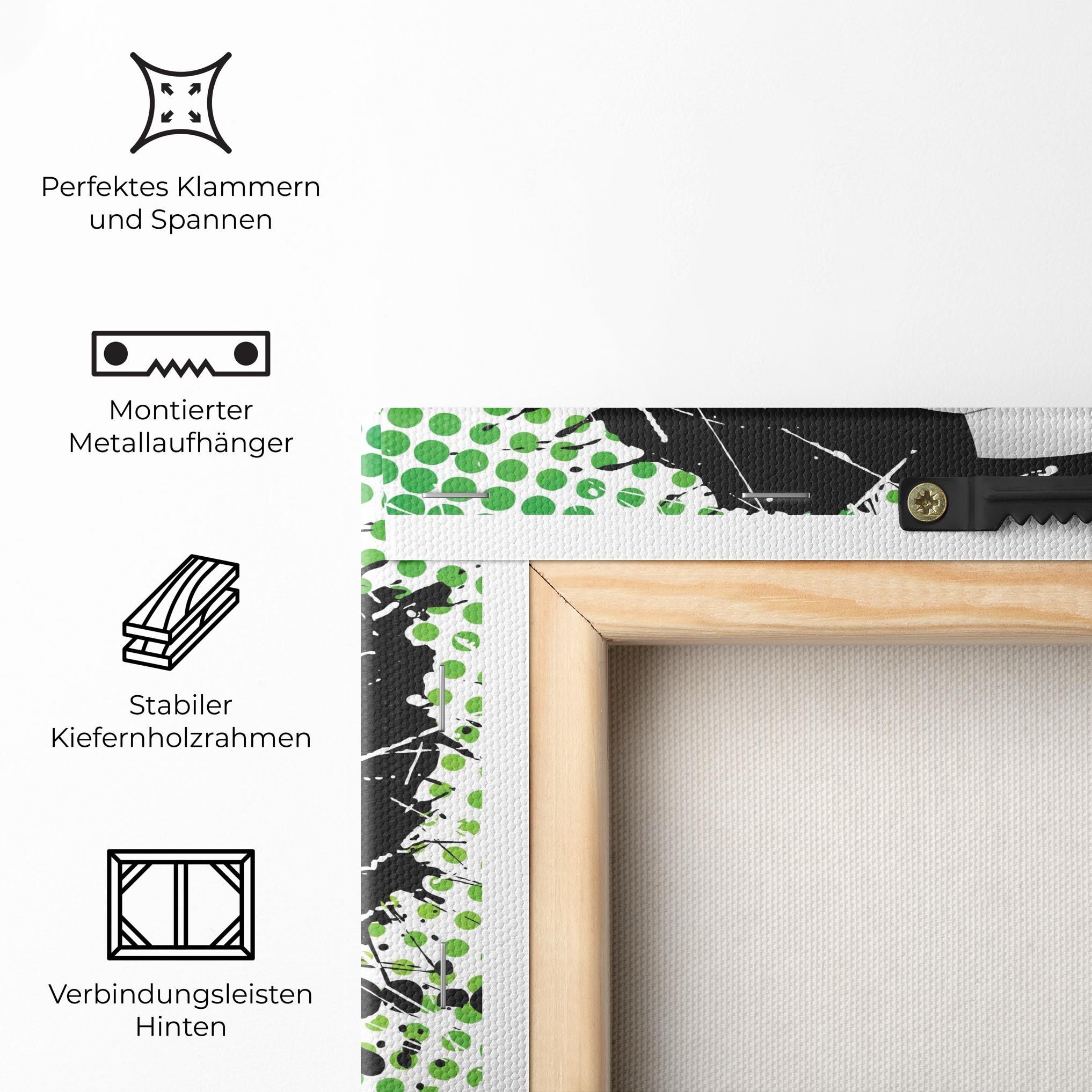 Leinwandbild Green Black Football mockup 5