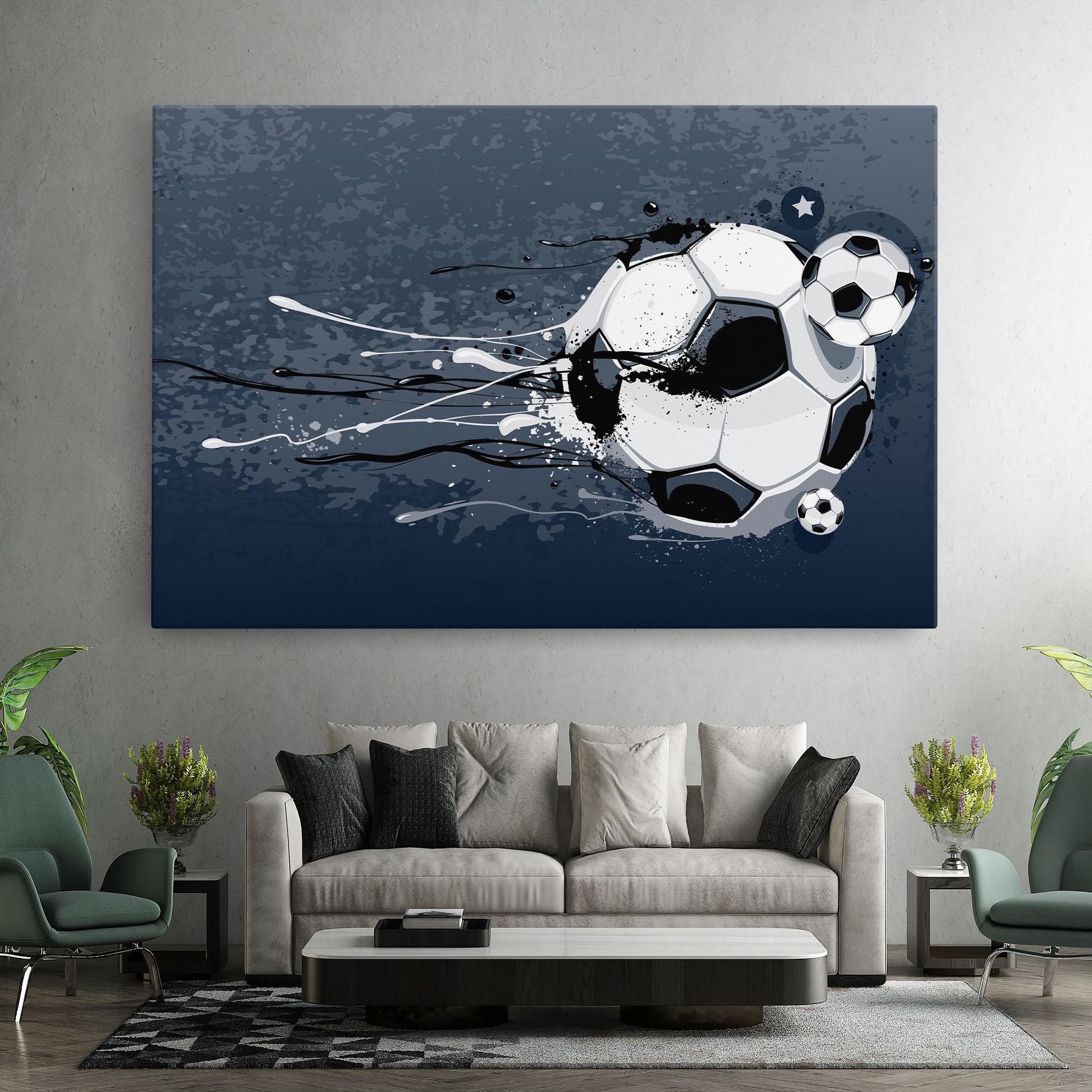 Leinwandbild Blue Football mockup 7