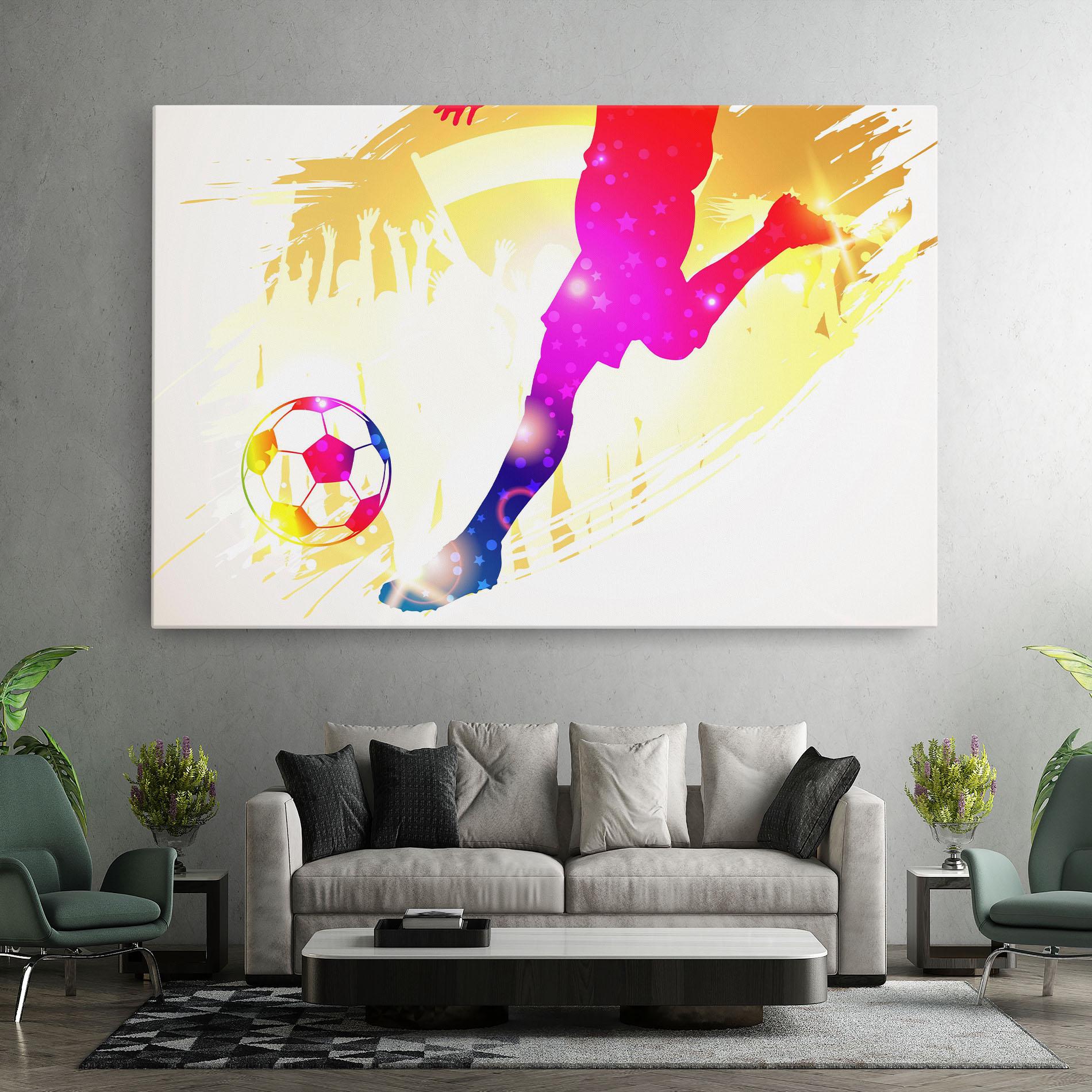 Leinwandbild Football Gold Art mockup 7