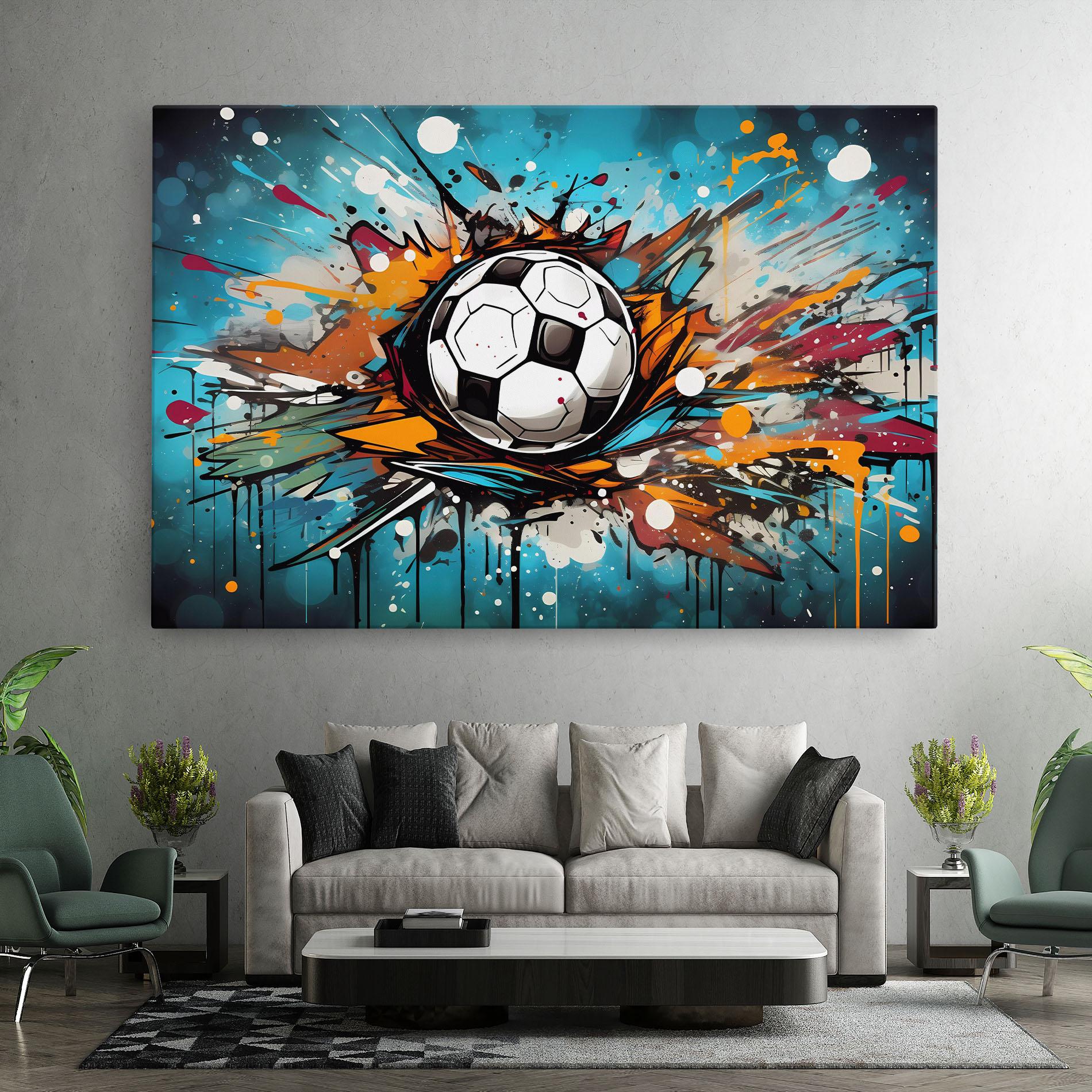 Leinwandbild Football Graffiti Style mockup 7