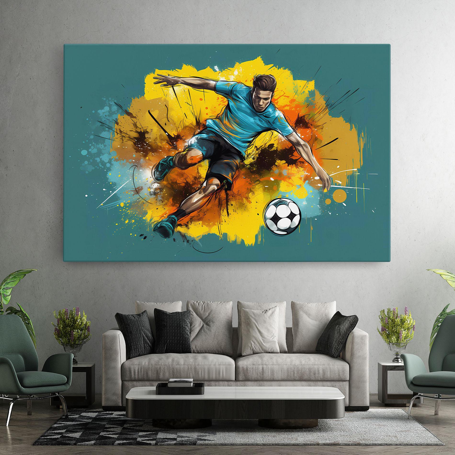 Leinwandbild Football Player Painting mockup 7