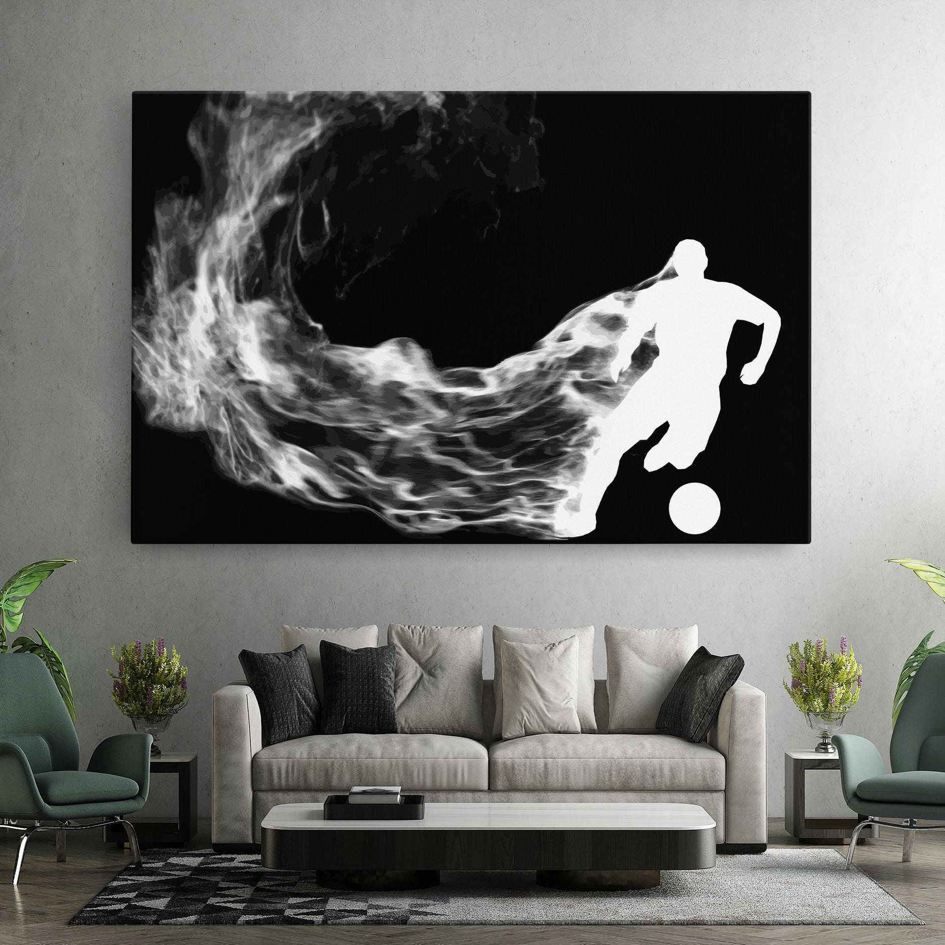 Leinwandbild Football White Smoke mockup 7