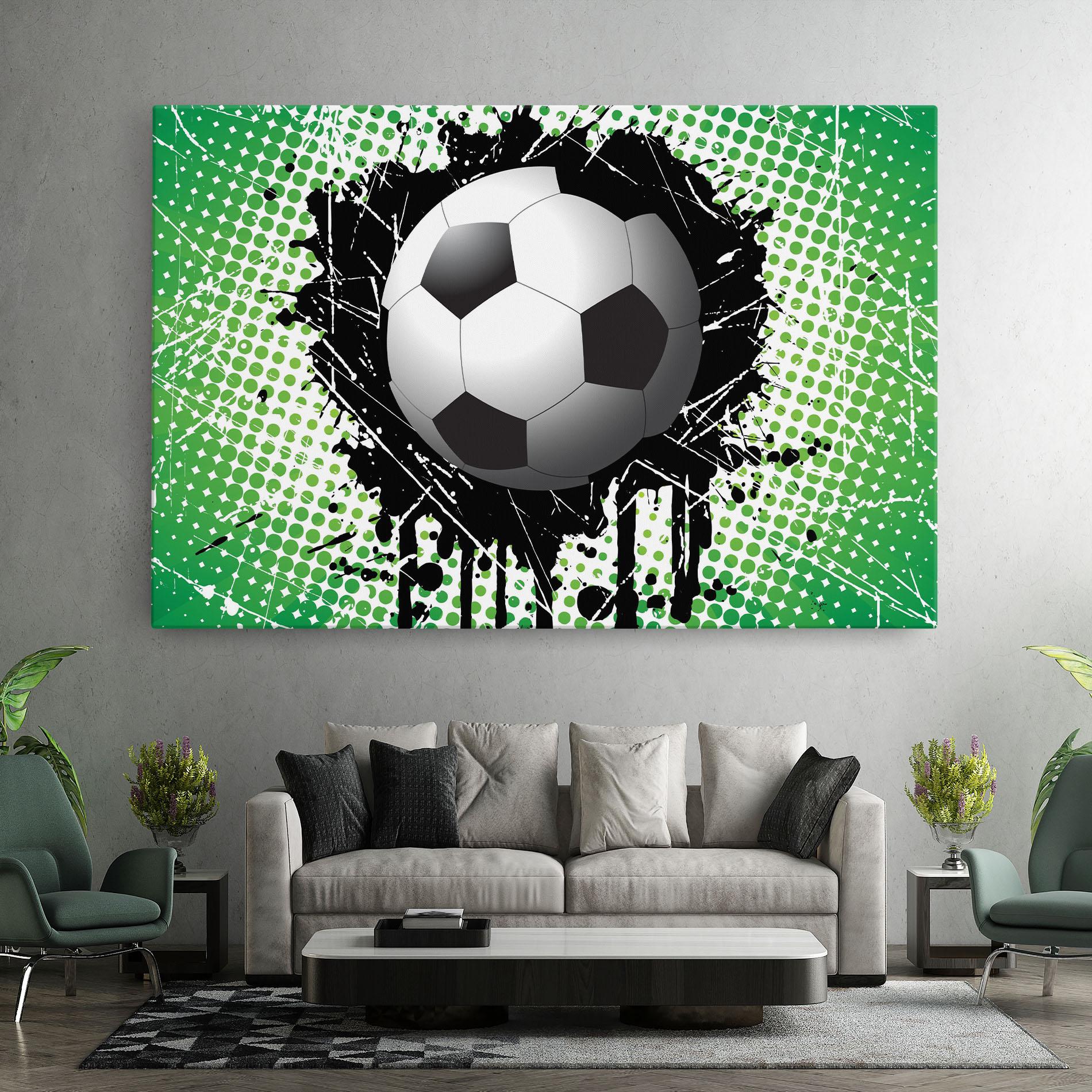 Leinwandbild Green Black Football mockup 7