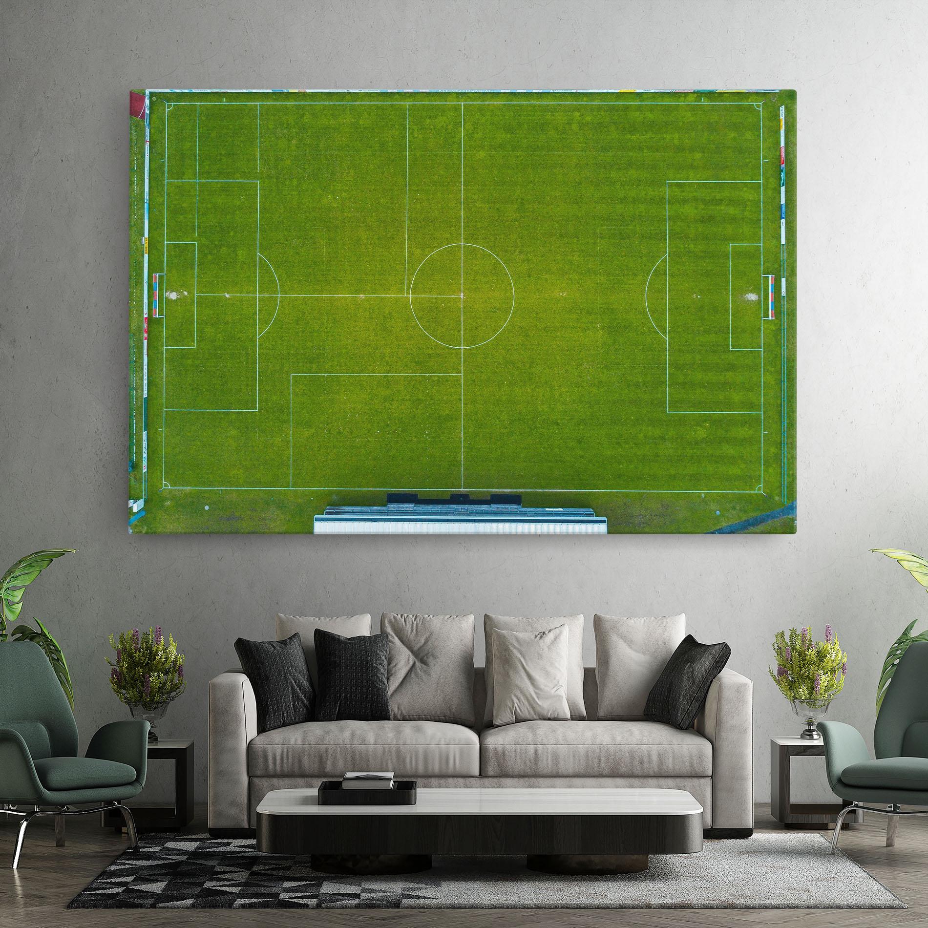 Leinwandbild Green Football Field mockup 7