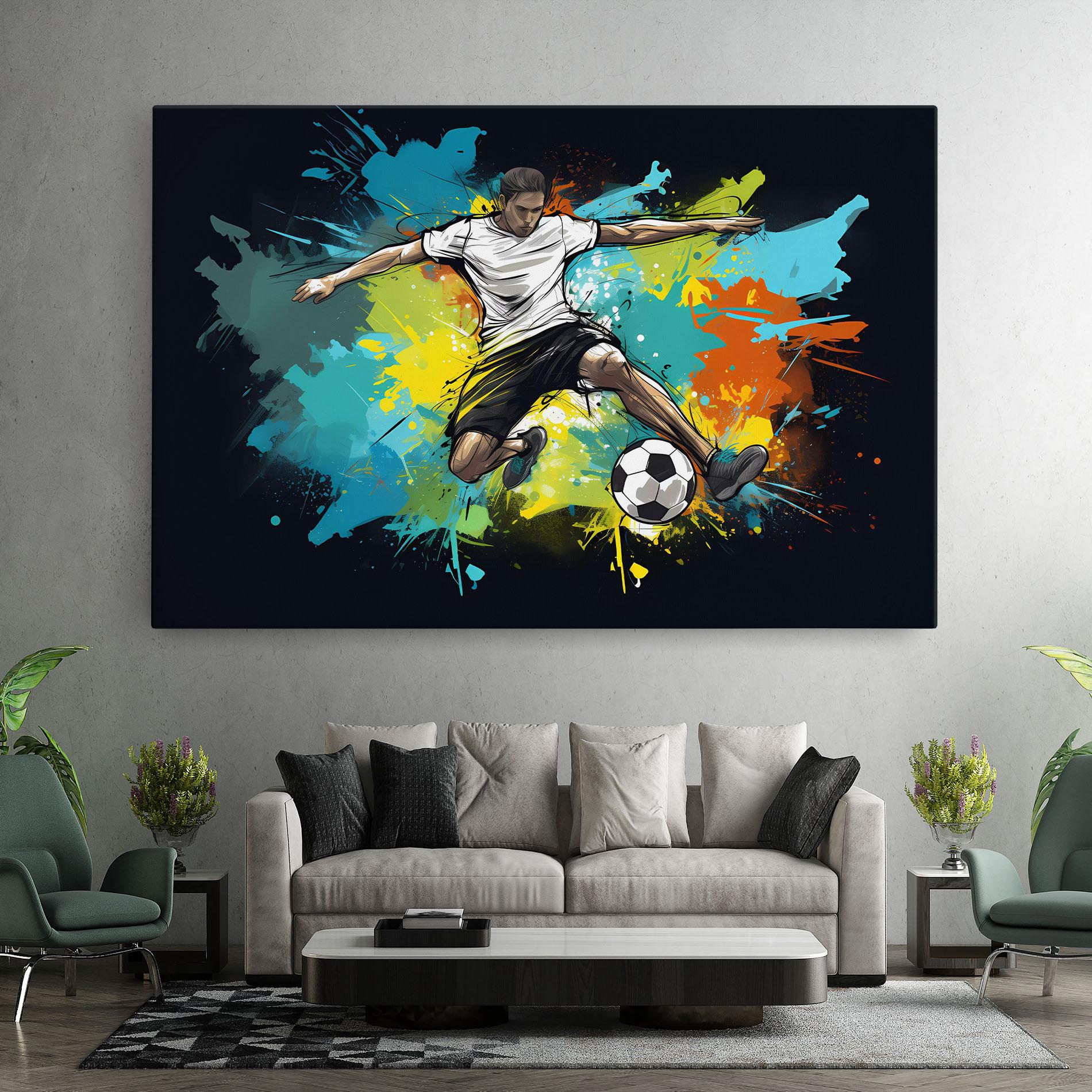 Leinwandbild Green Paint Football Player mockup 7