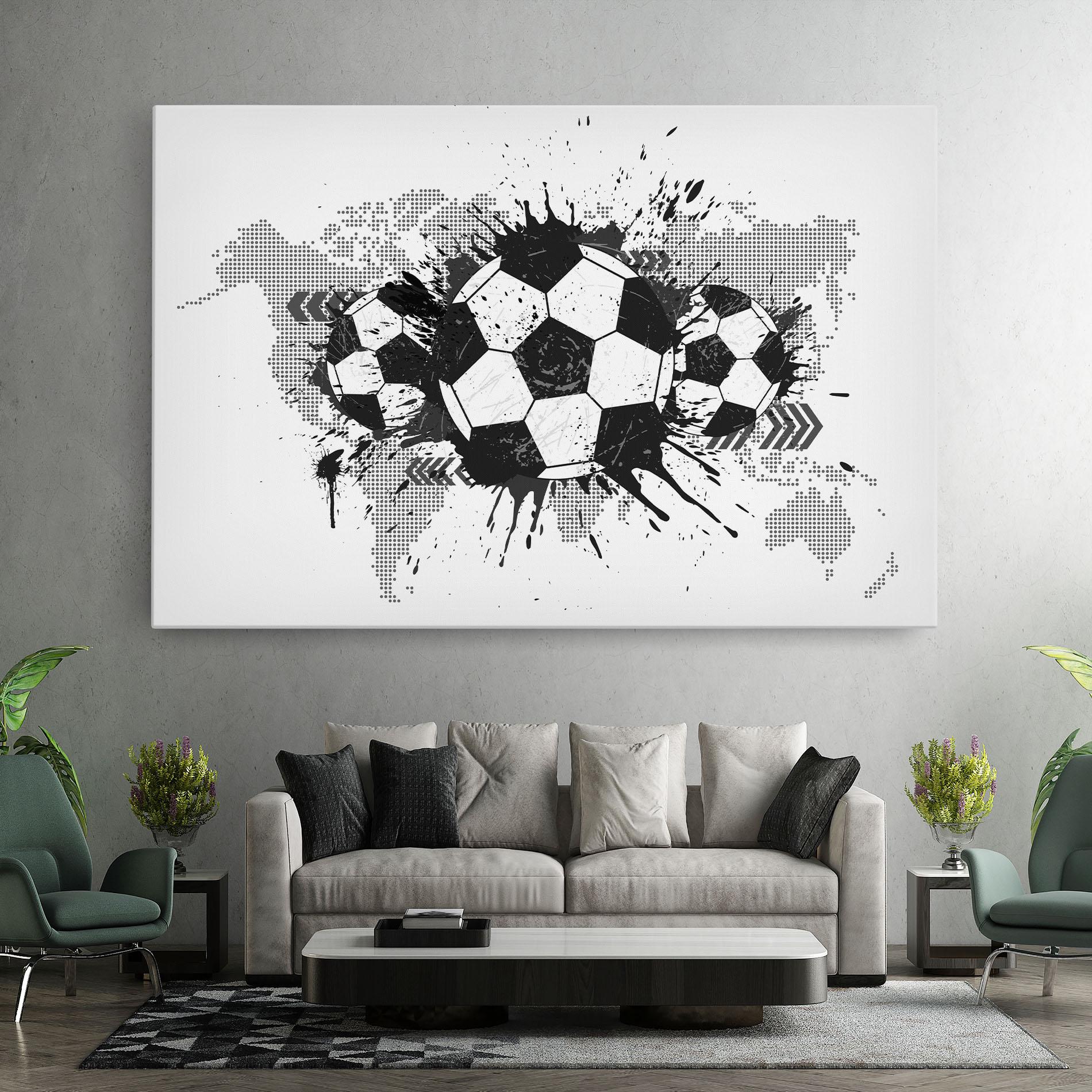Leinwandbild Grey Foodball mockup 7