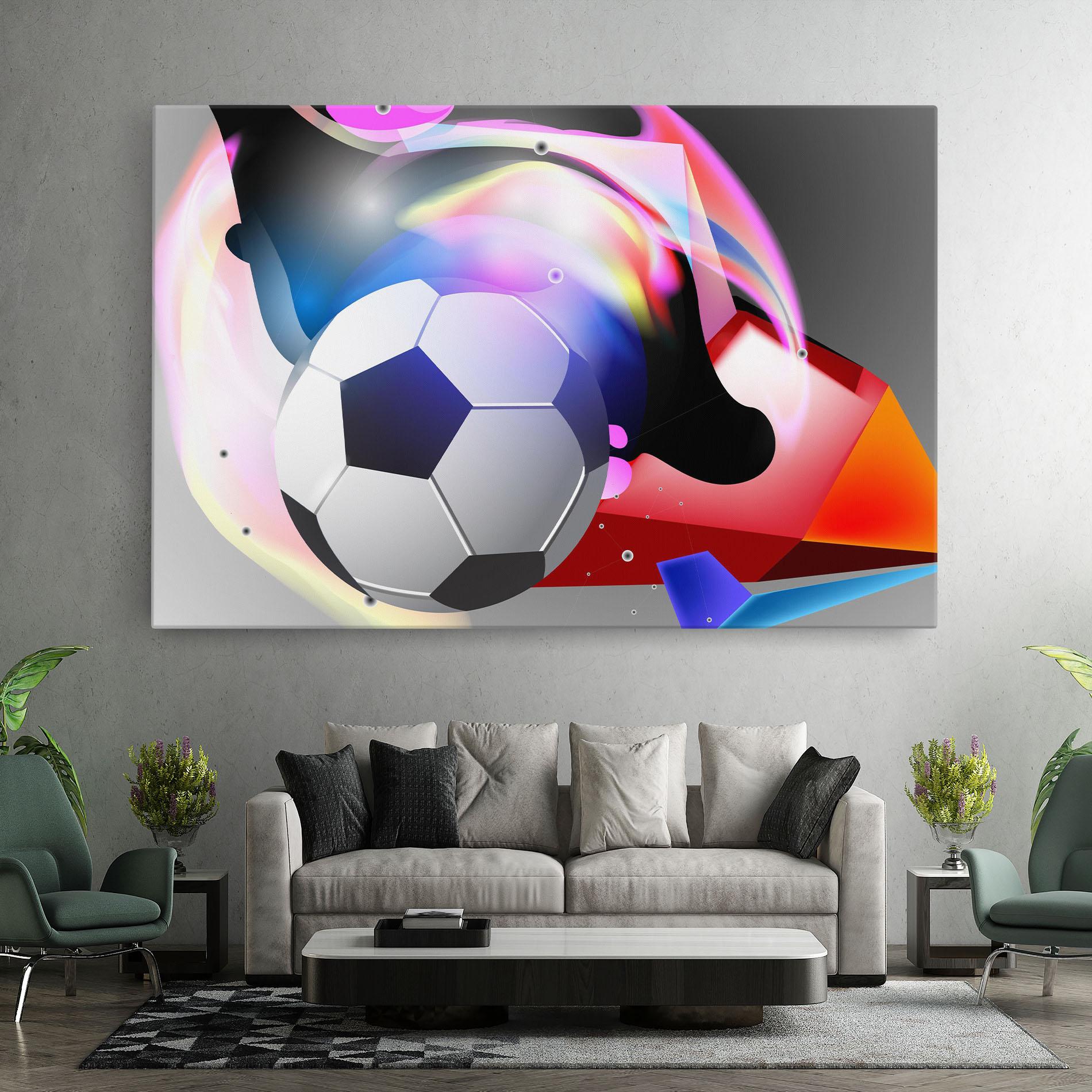 Leinwandbild Pink Blue Football Art mockup 7