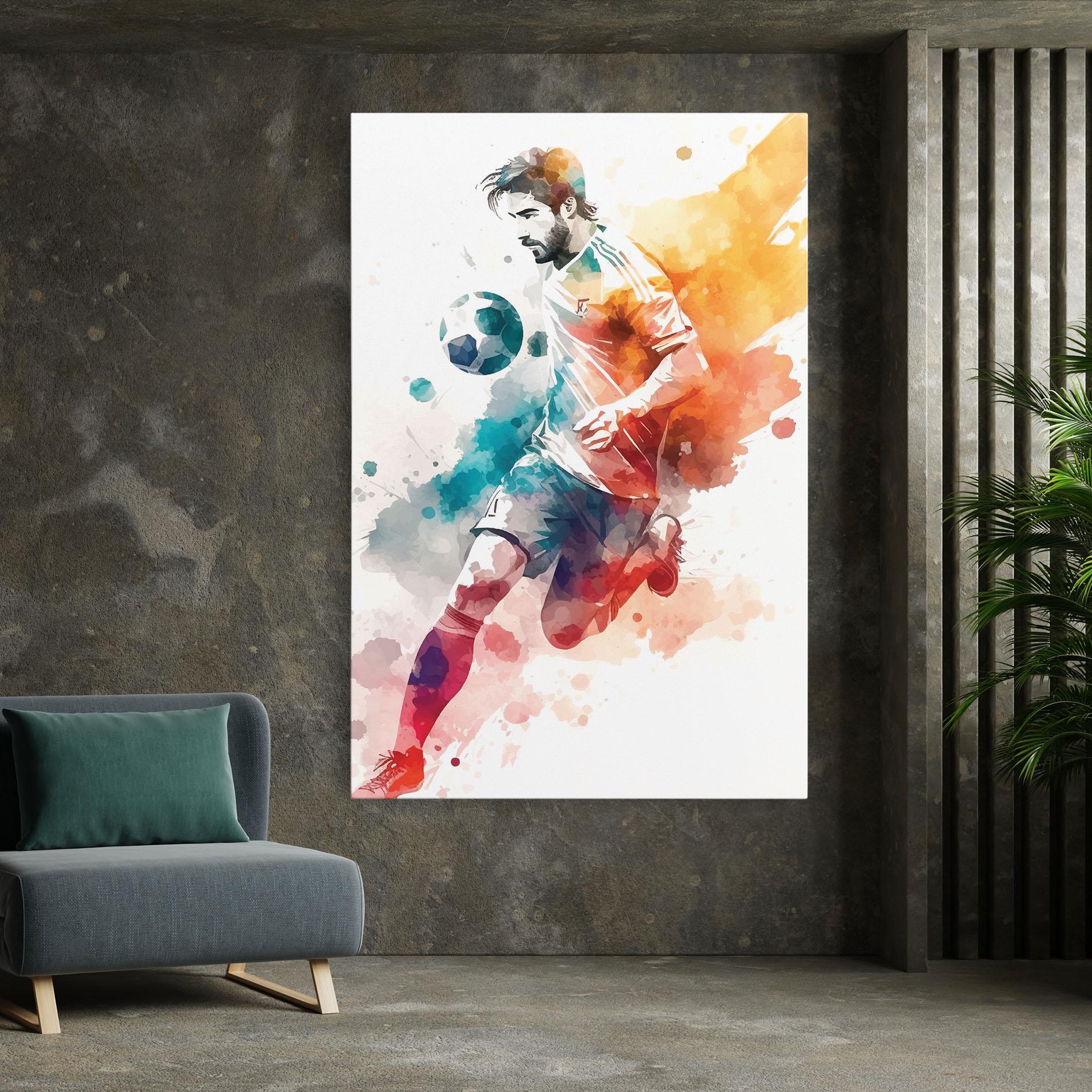 Leinwandbild Football Watercolor mockup 7