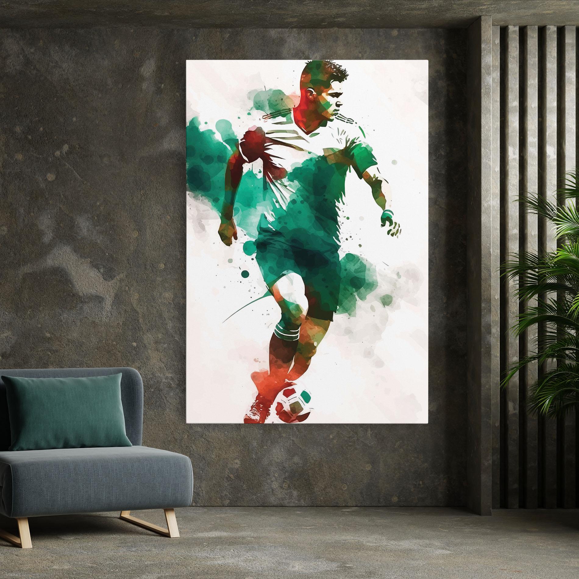 Leinwandbild Green Football mockup 7